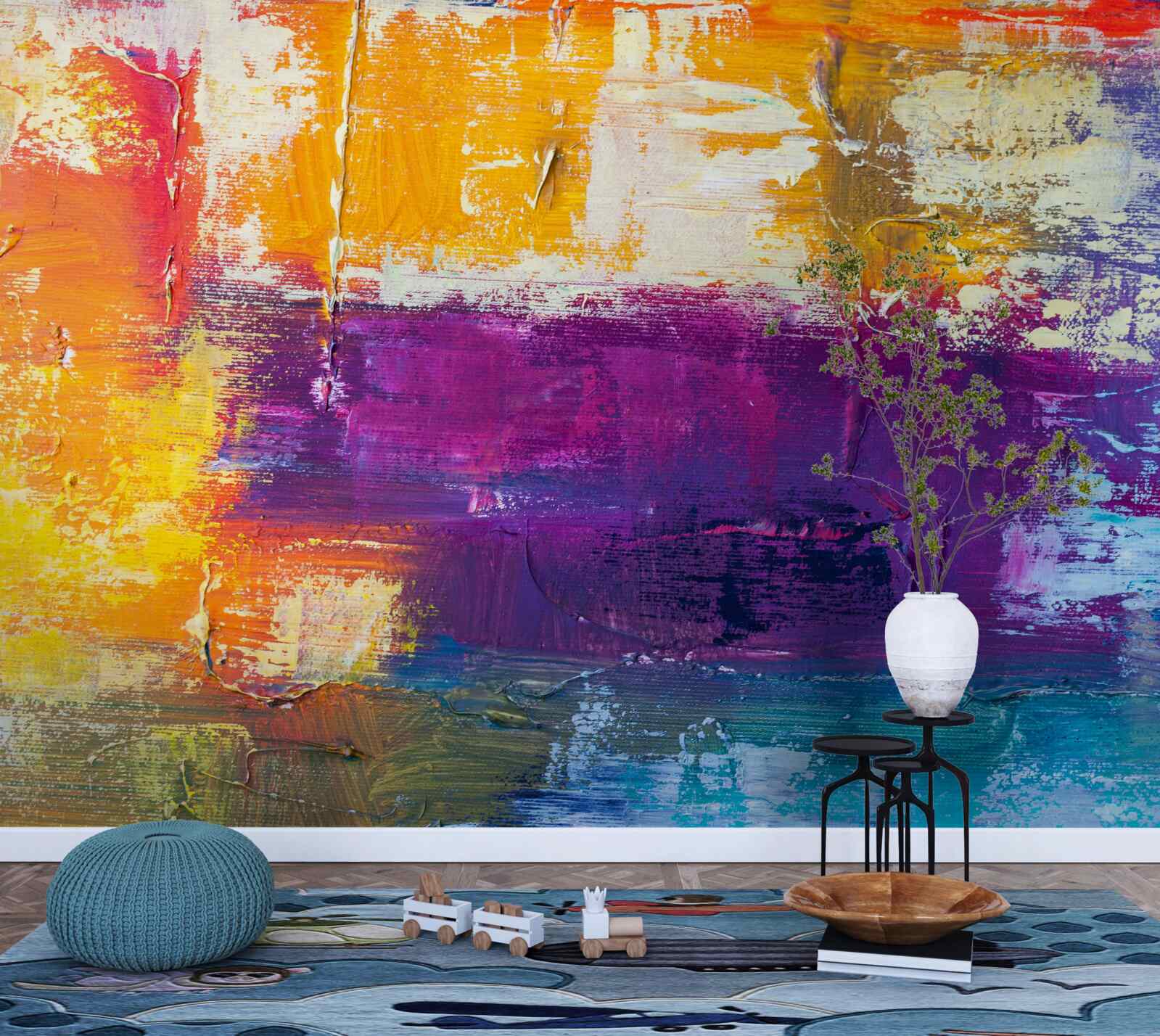 Fototapeta chata pri západe slnka pri ribníku