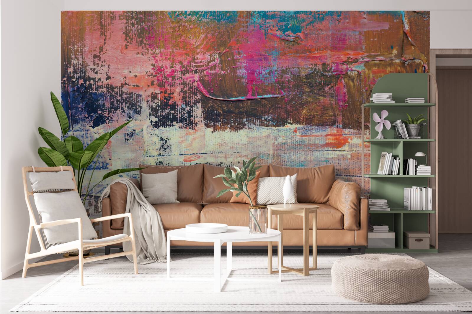 Fototapeta západ slnka v lese, maľovaný v ružových odtieňoch