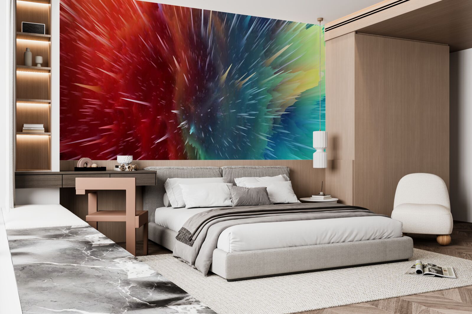 Fototapeta škvrny červenej a modrej