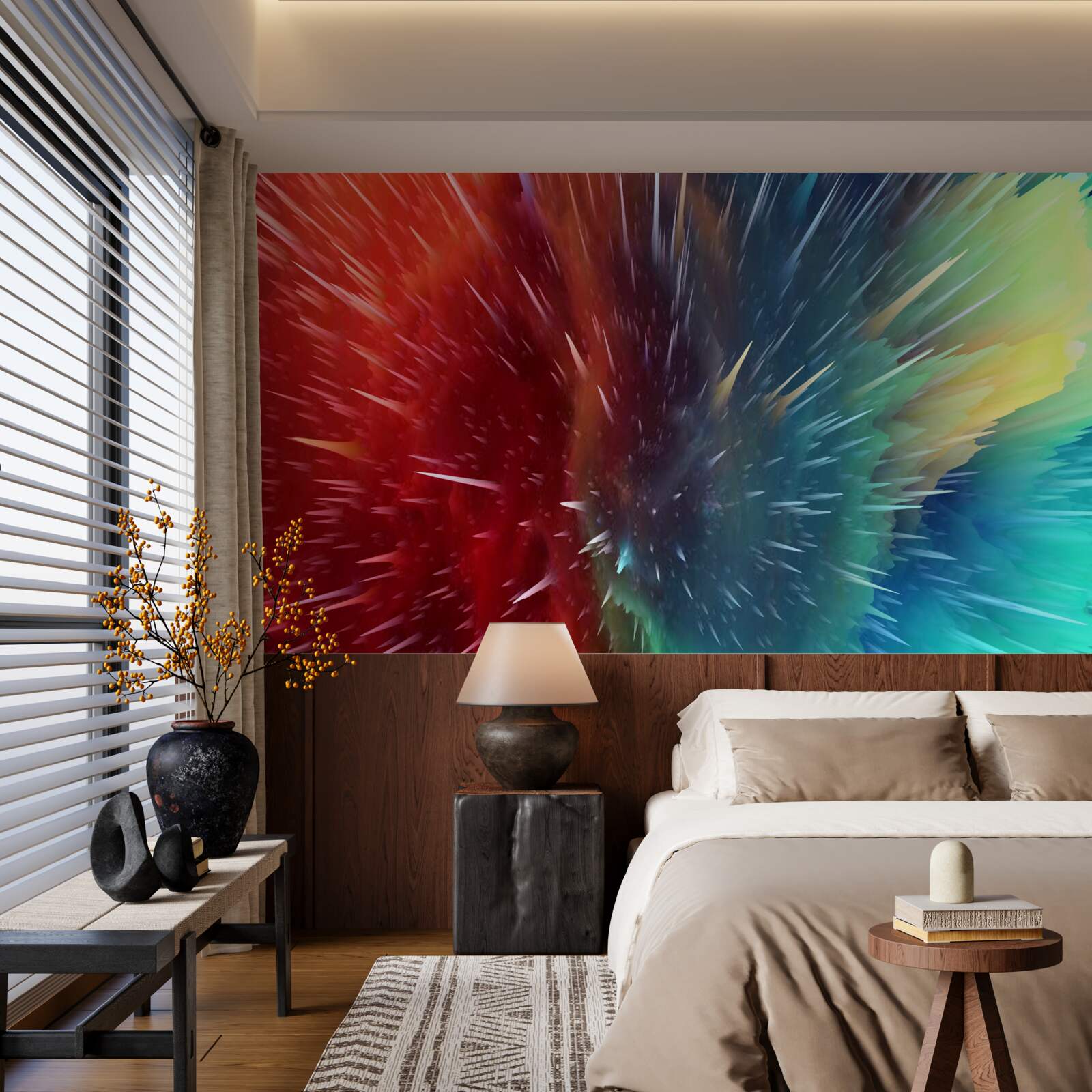 Fototapeta škvrny červenej a modrej