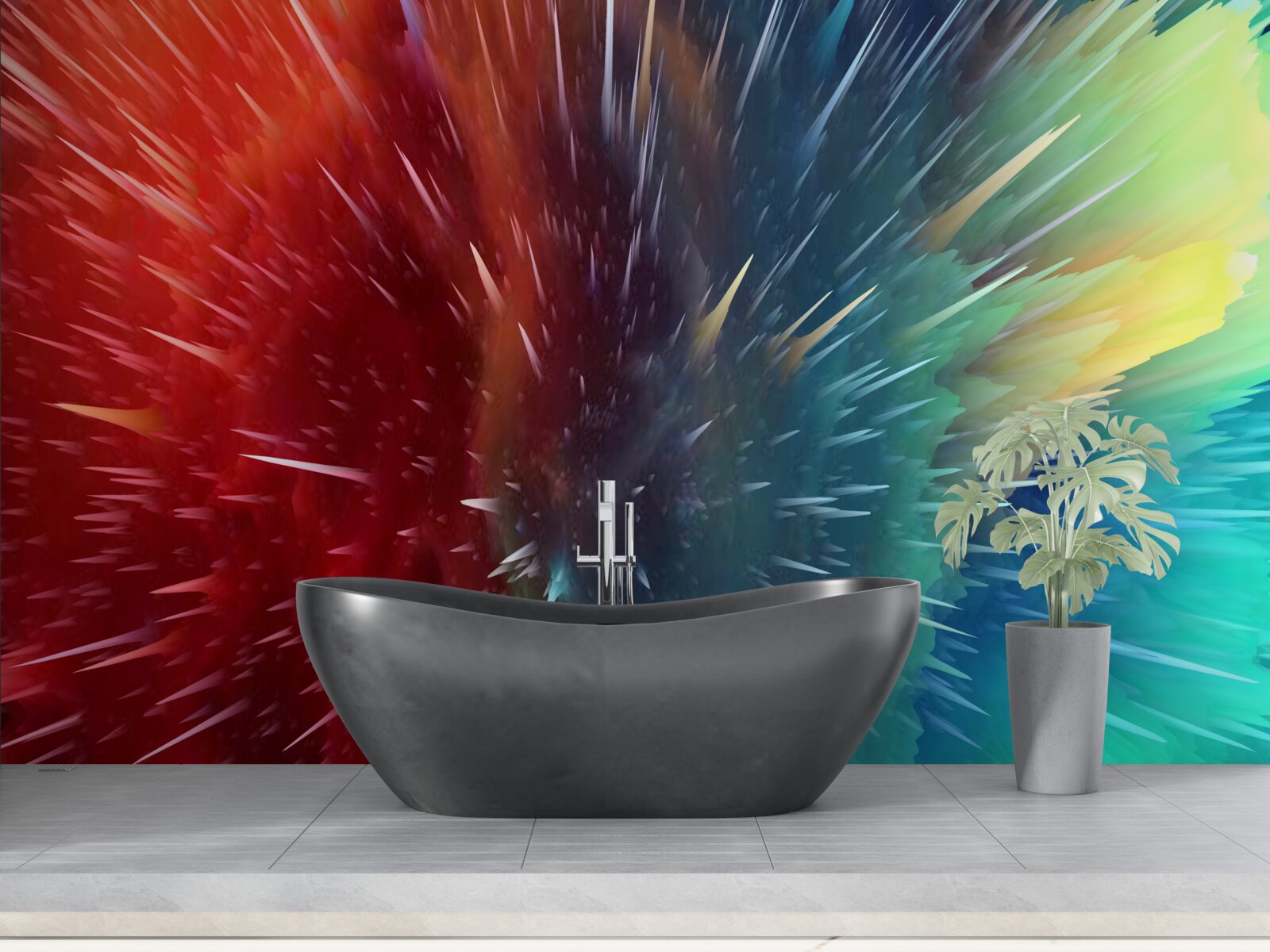 Fototapeta škvrny červenej a modrej