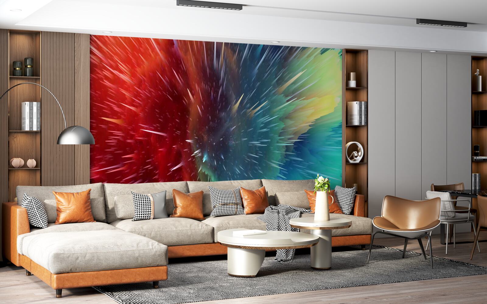 Fototapeta škvrny červenej a modrej