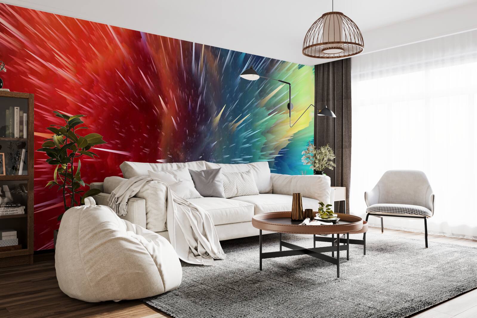 Fototapeta škvrny červenej a modrej