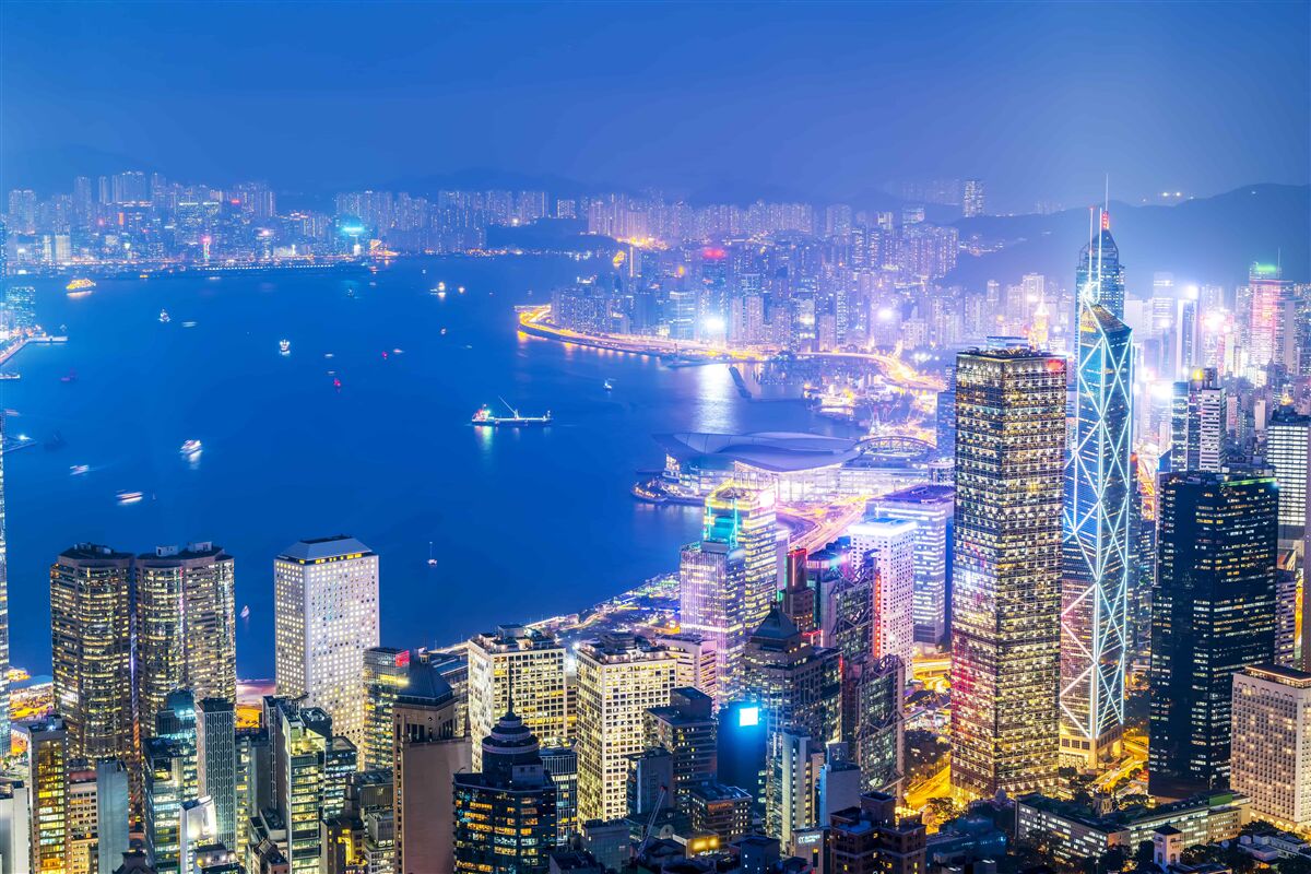 Fototapeta Očarujúca nočná krajina Hongkongu