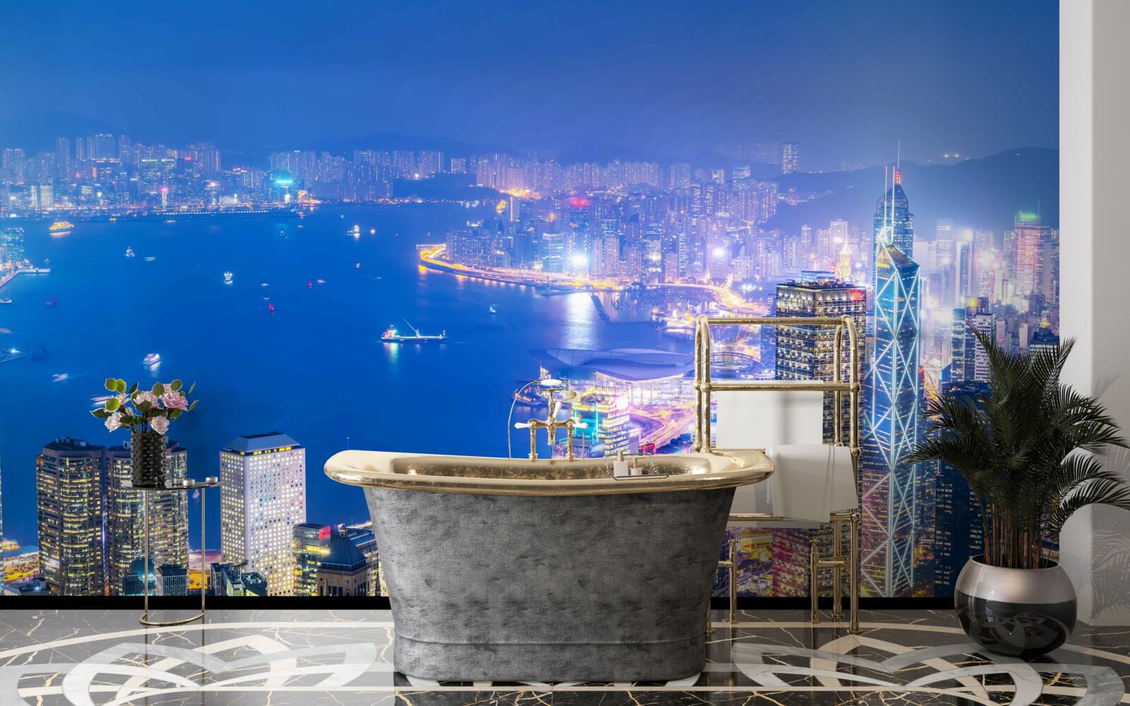 Fototapeta Očarujúca nočná krajina Hongkongu