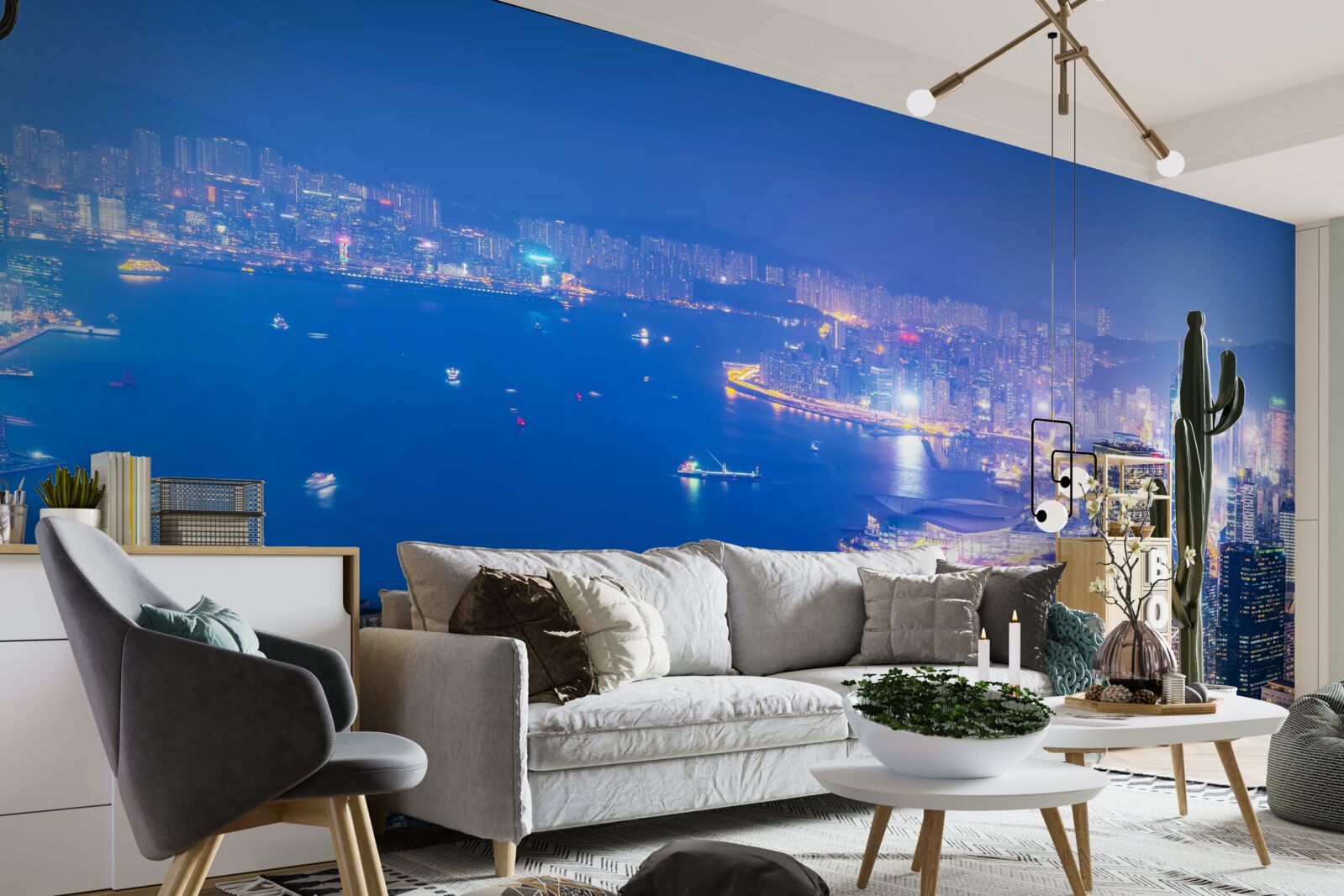 Fototapeta Očarujúca nočná krajina Hongkongu