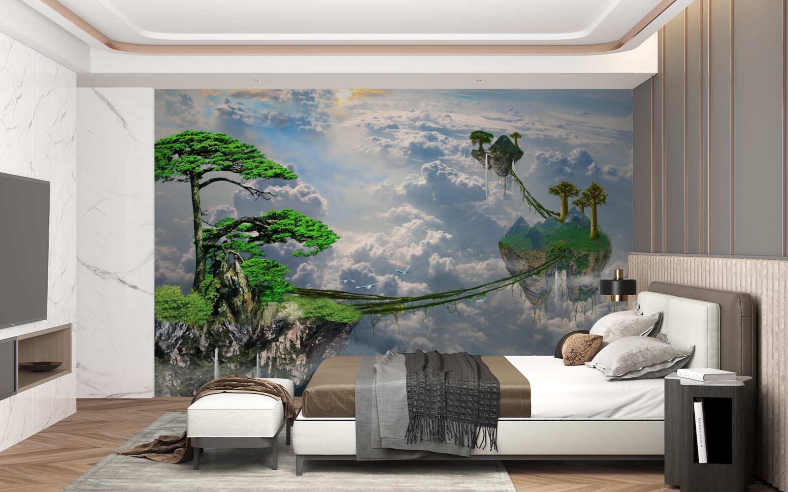 Fototapeta ostrovy plávajúce na oblohe