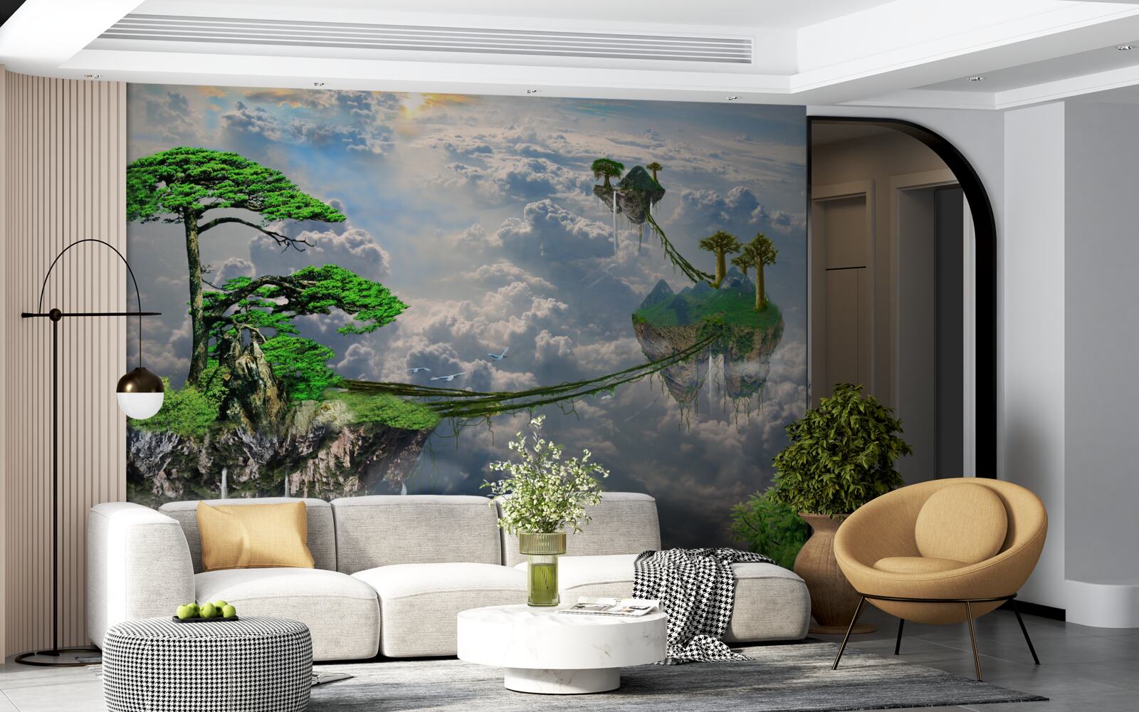 Fototapeta ostrovy plávajúce na oblohe