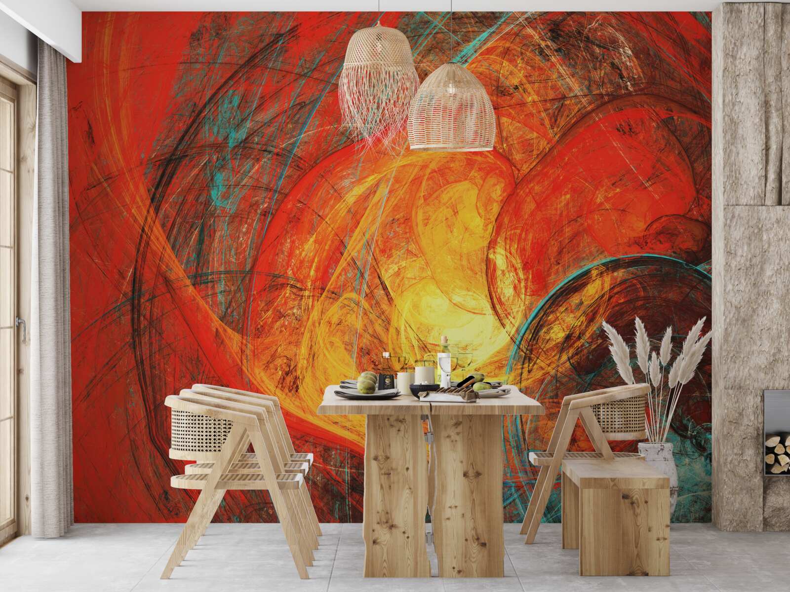 Fototapeta zlatý stred je zdobený sýto farebnými fraktálmi