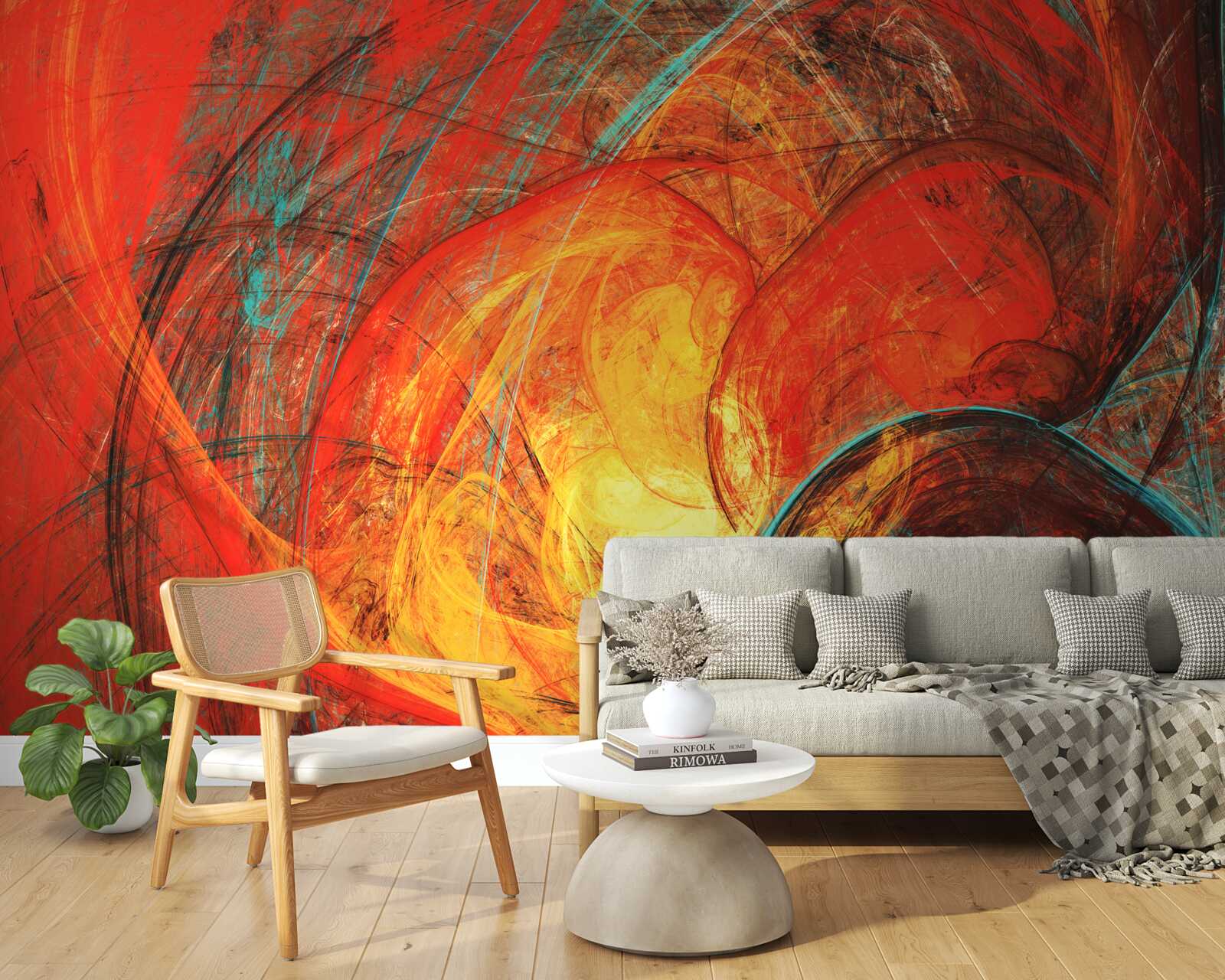 Fototapeta zlatý stred je zdobený sýto farebnými fraktálmi