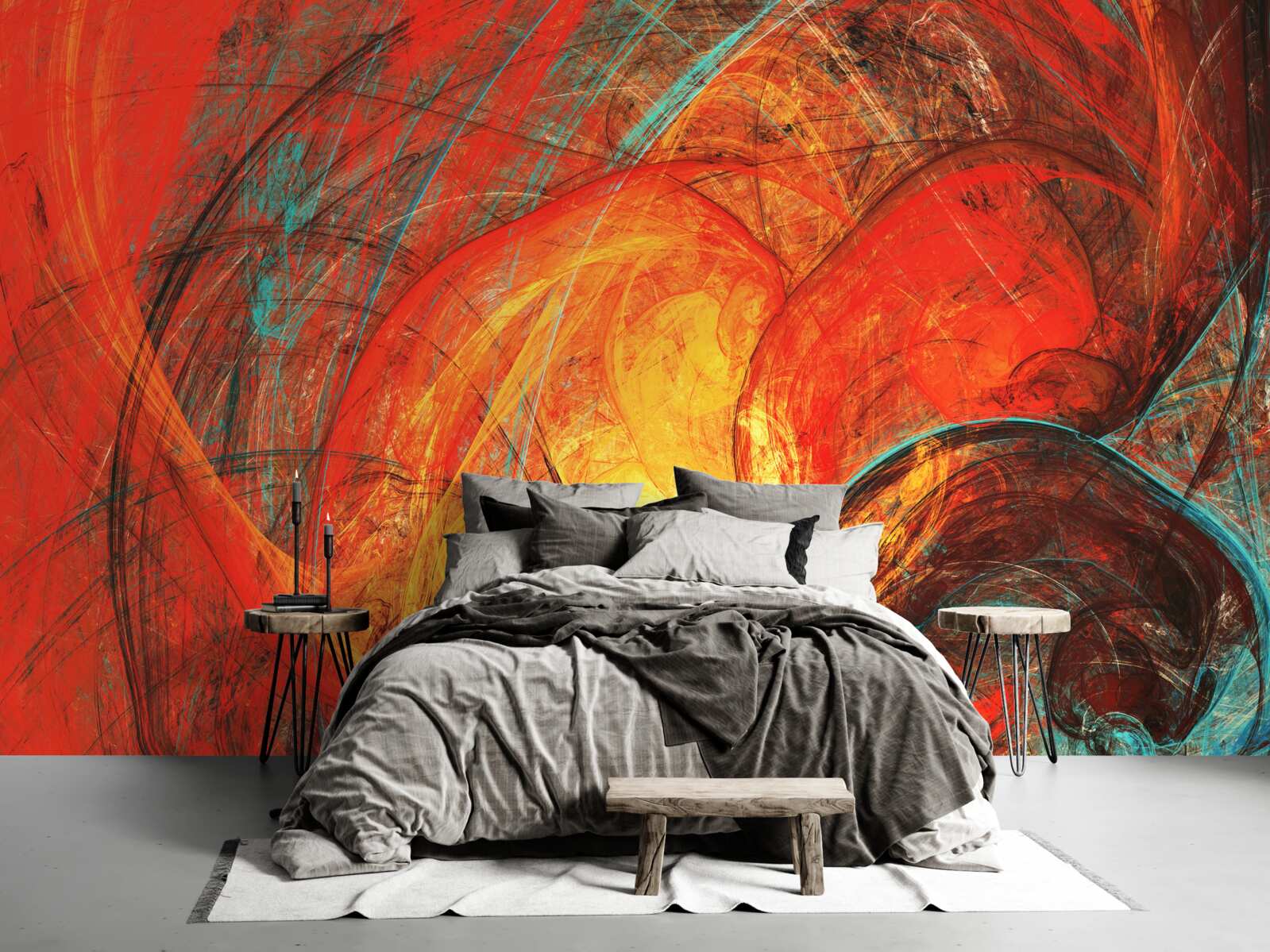 Fototapeta zlatý stred je zdobený sýto farebnými fraktálmi