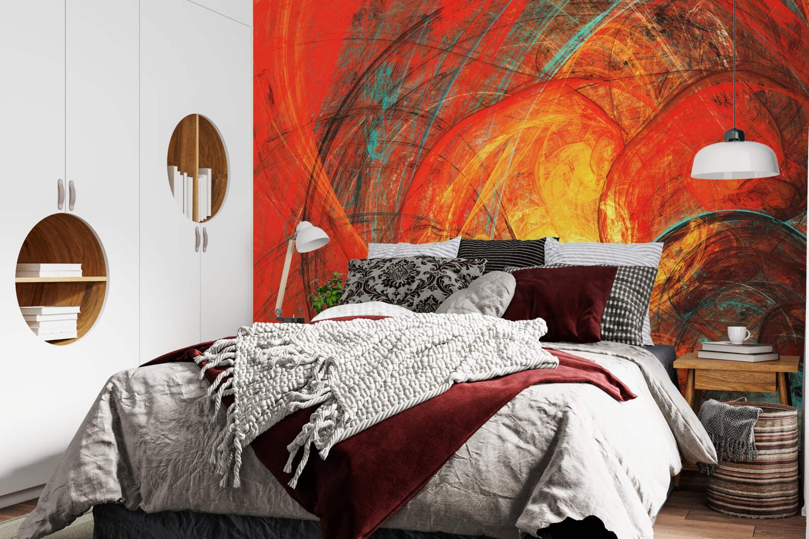 Fototapeta zlatý stred je zdobený sýto farebnými fraktálmi