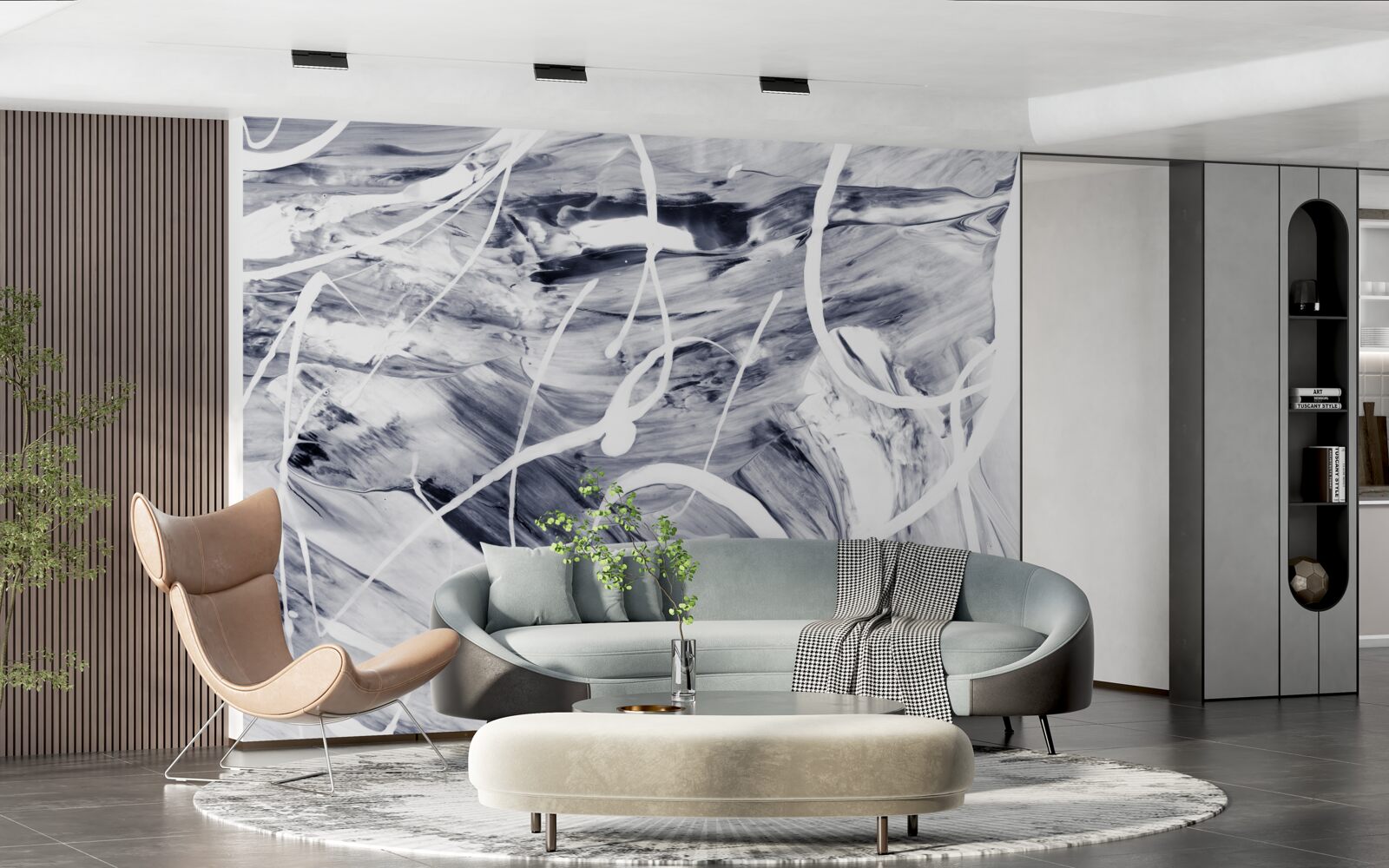 Fototapeta ťahy bielej farby na čiernom pozadí