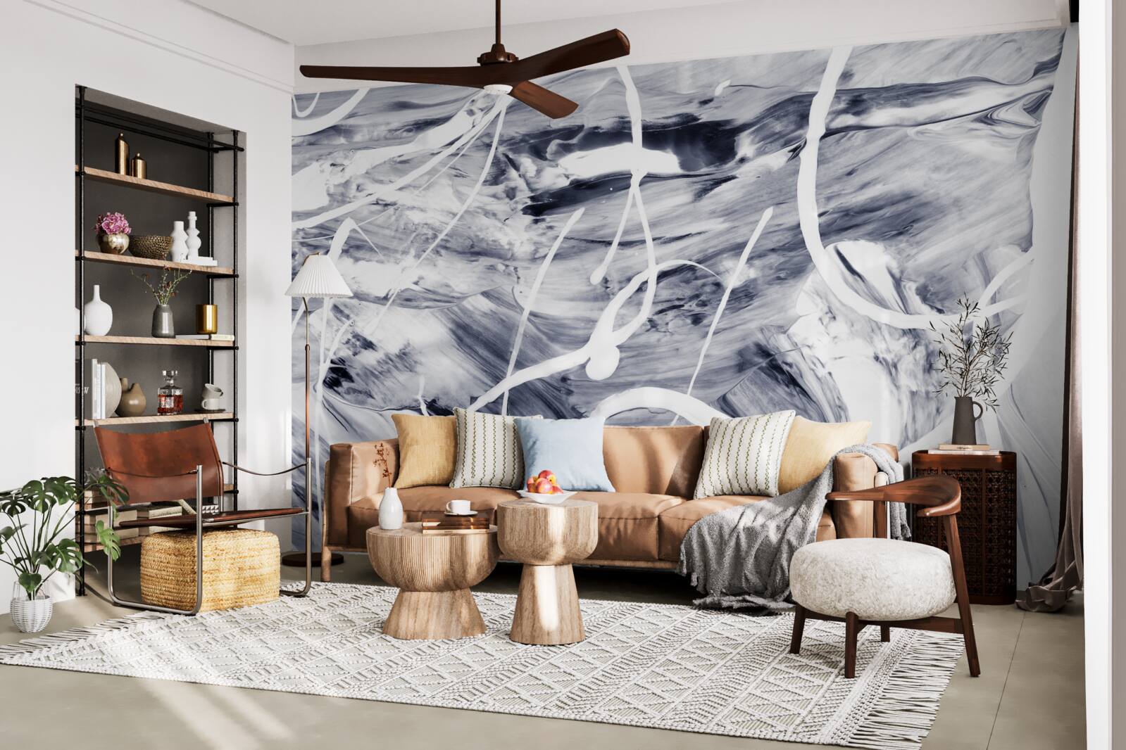 Fototapeta ťahy bielej farby na čiernom pozadí