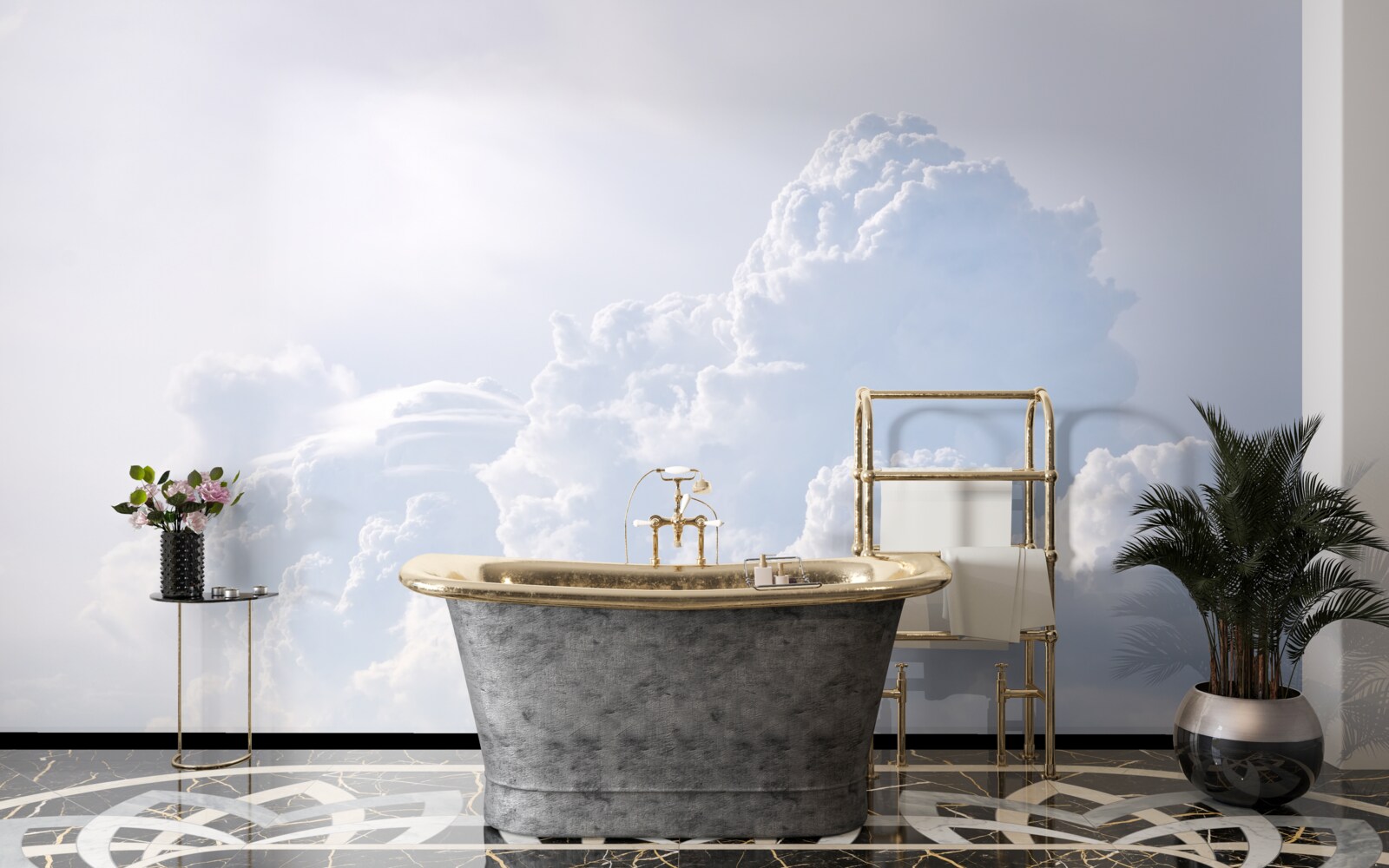 Fototapeta nadýchané snehovo biele oblaky