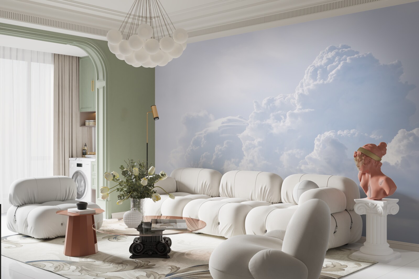 Fototapeta nadýchané snehovo biele oblaky