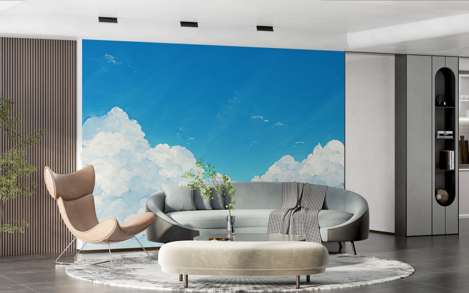 Fototapeta modrá obloha a snehovo biele oblaky