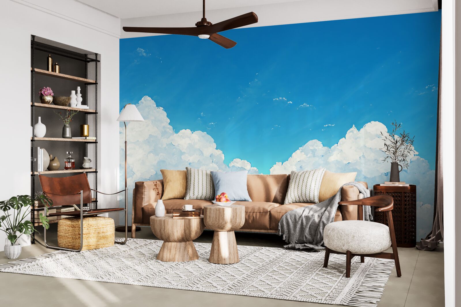 Fototapeta modrá obloha a snehovo biele oblaky