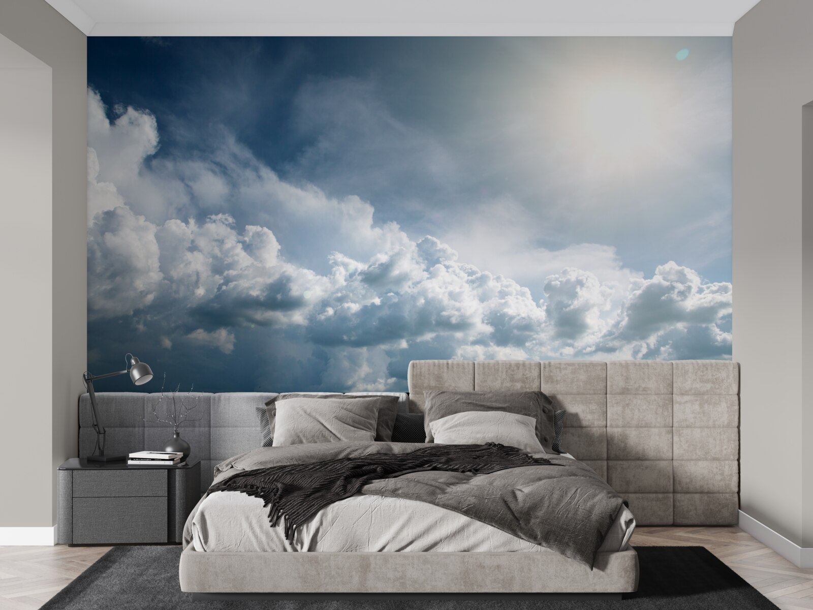 Fototapeta intenzívne svetlo medzi búrkovými mrakmi