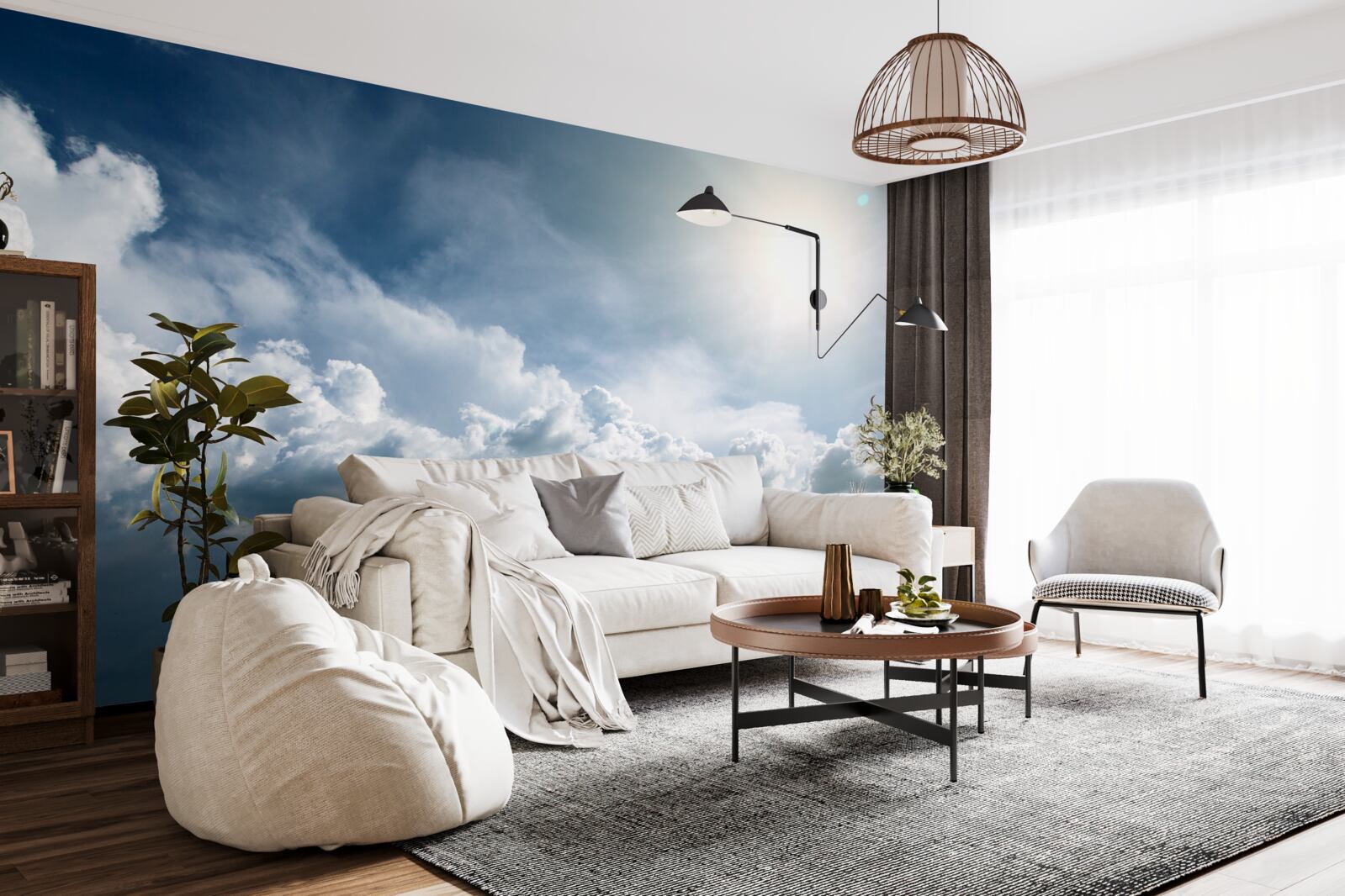 Fototapeta intenzívne svetlo medzi búrkovými mrakmi