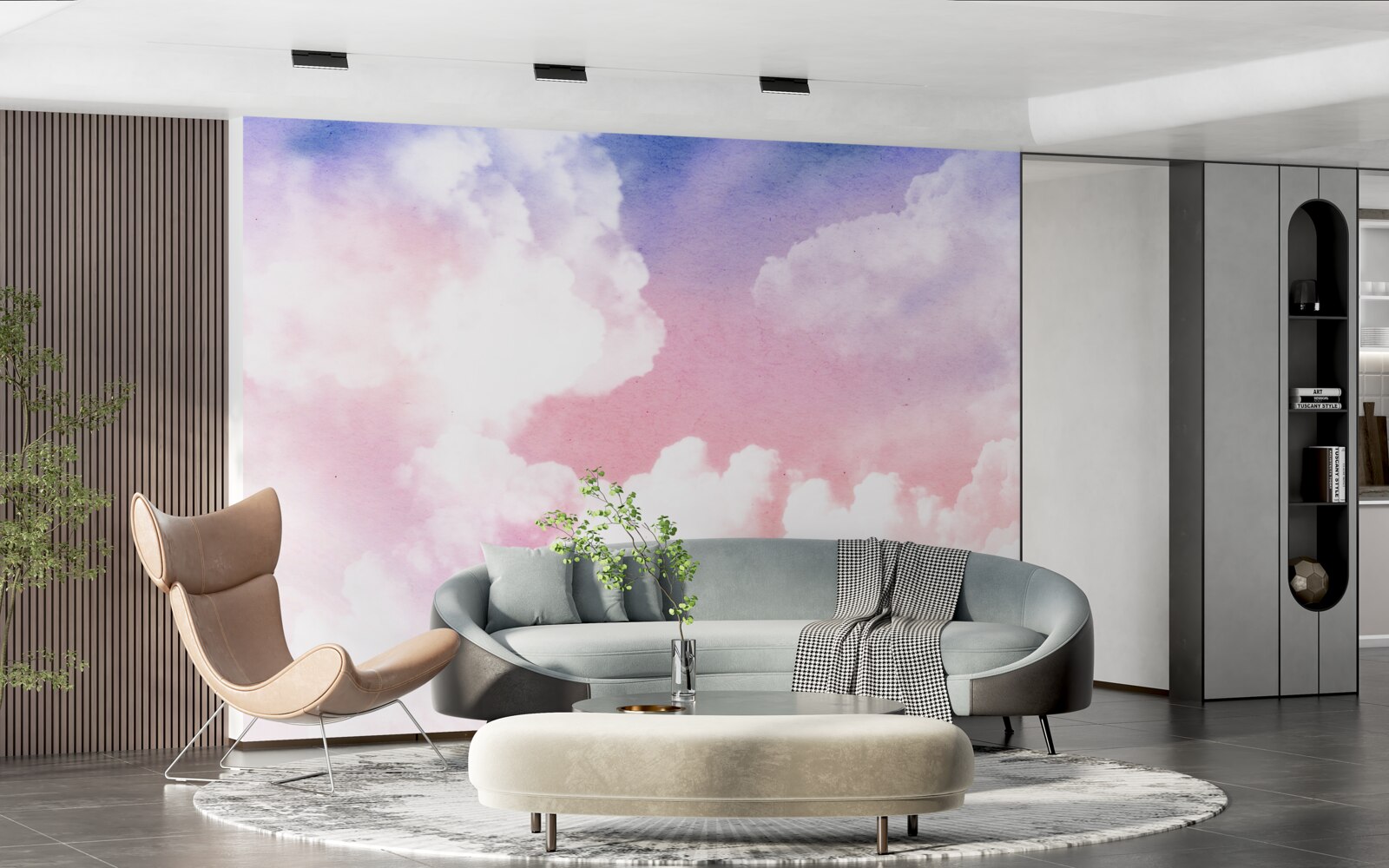 Fototapeta ružové oblaky pri západe slnka