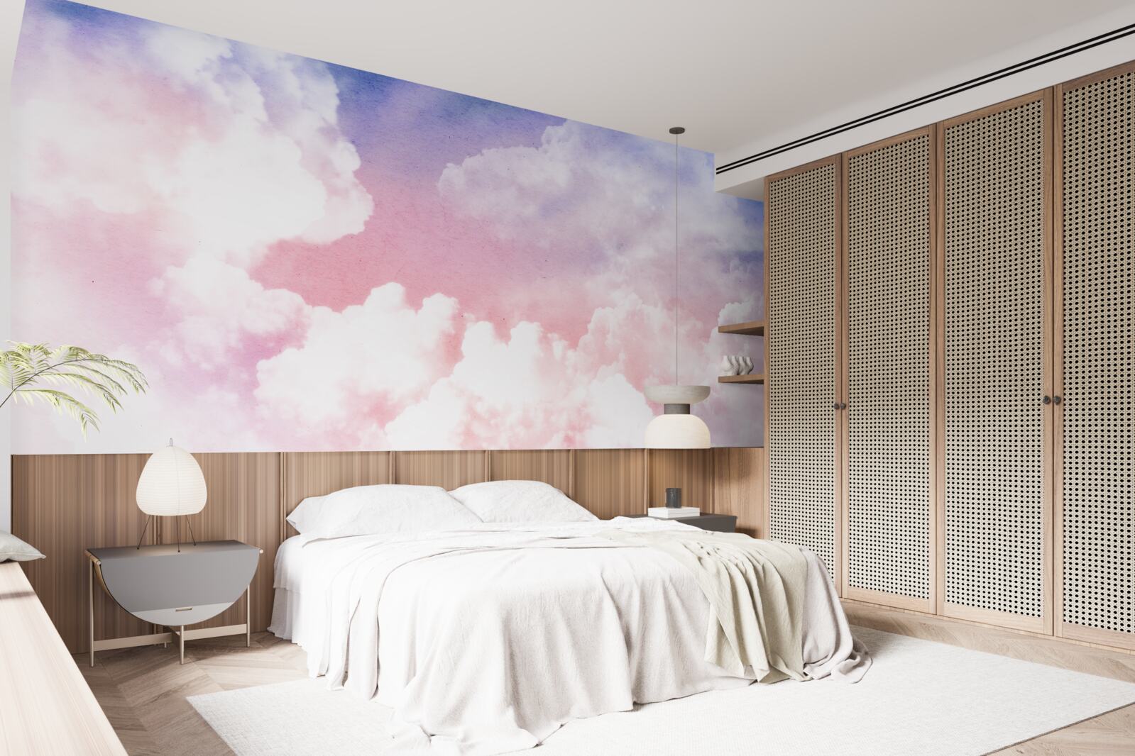 Fototapeta ružové oblaky pri západe slnka