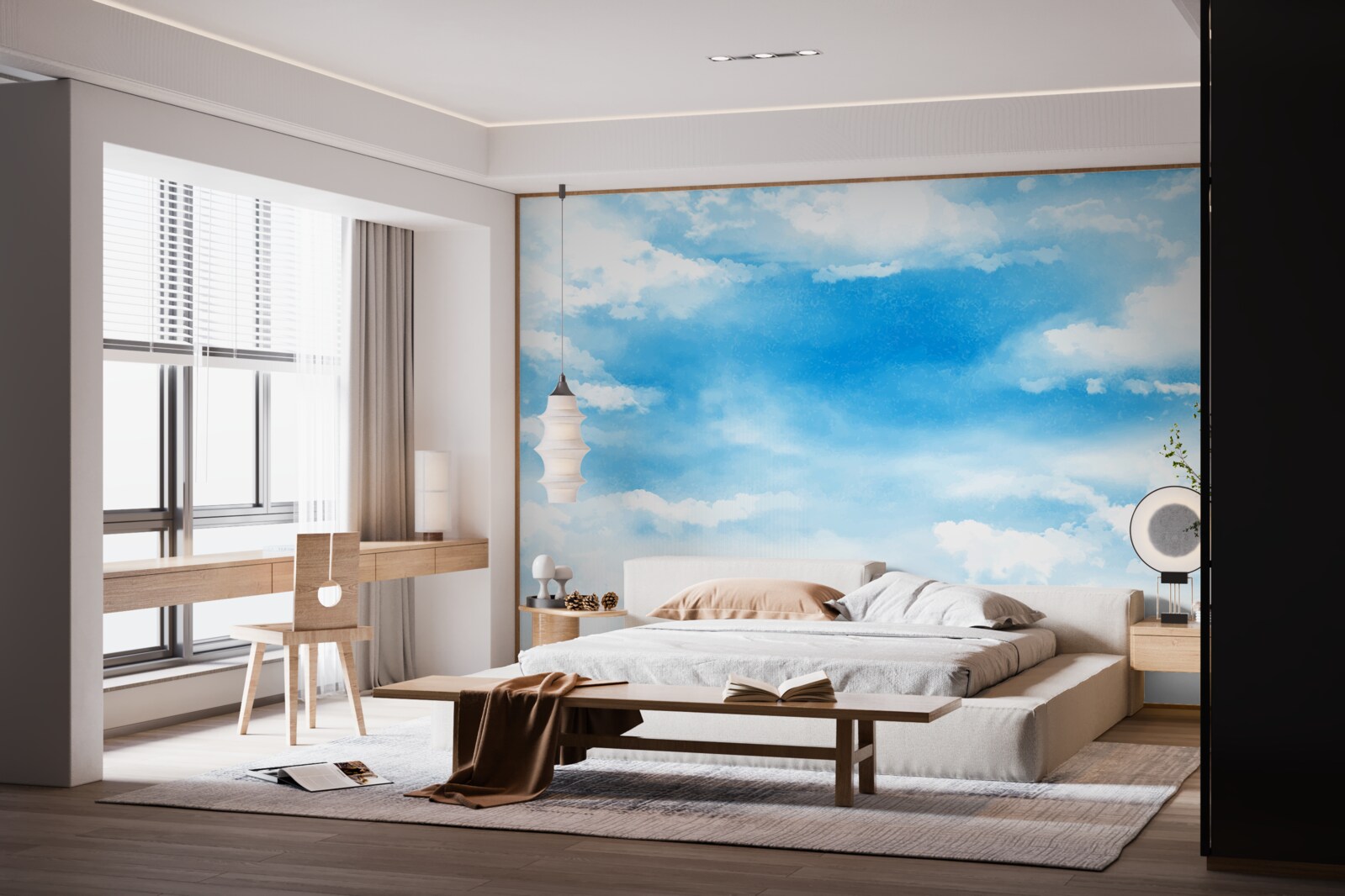 Fototapeta modrú oblohu zdobia biele oblaky