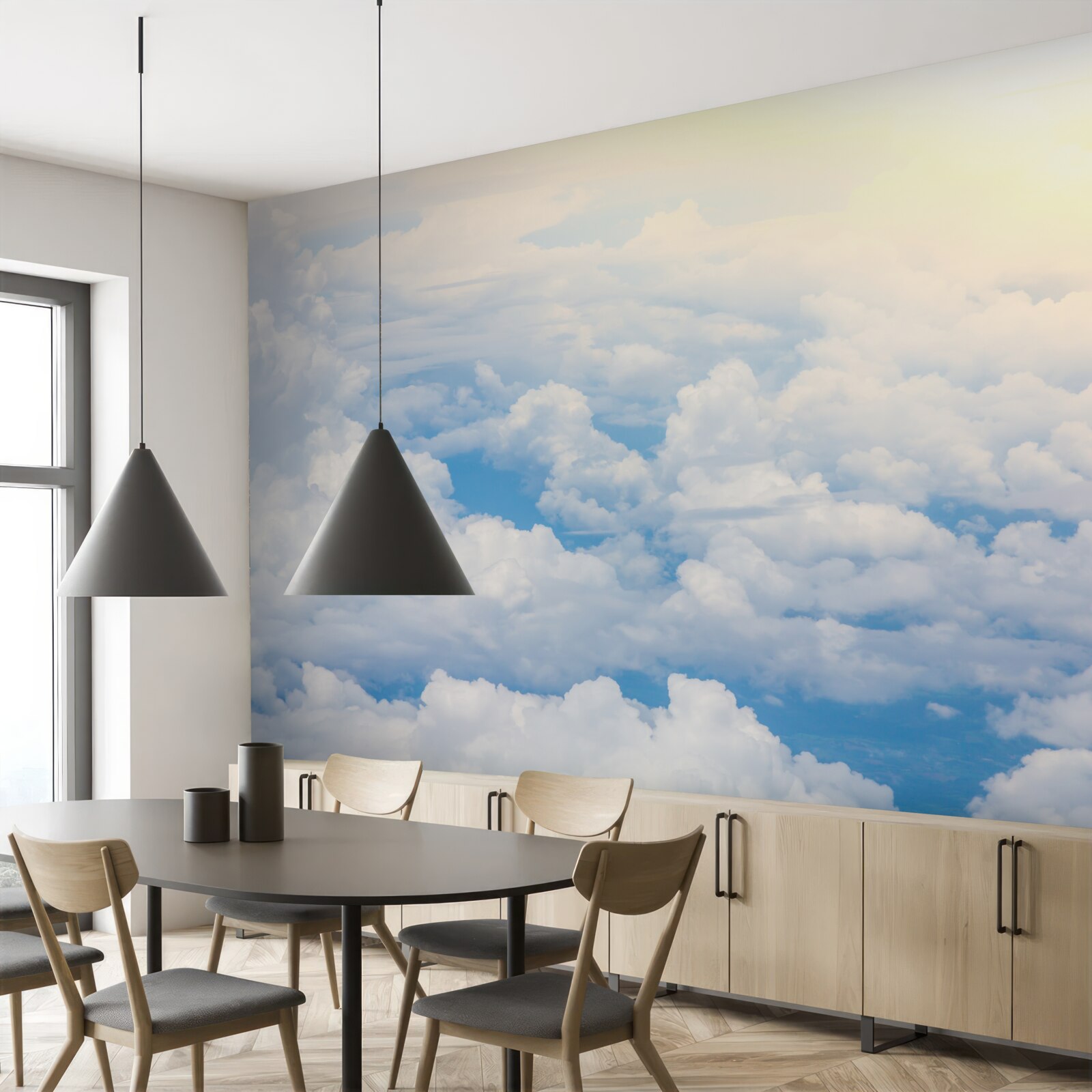 Fototapeta mraky, keď slnko ide spať