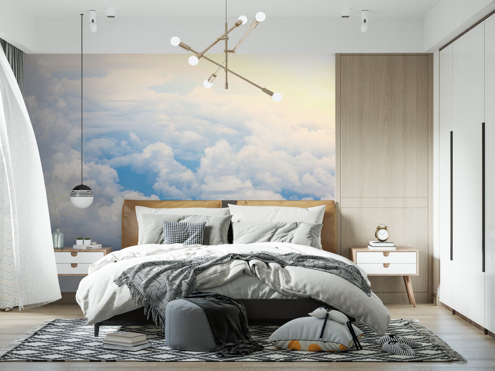 Fototapeta mraky, keď slnko ide spať