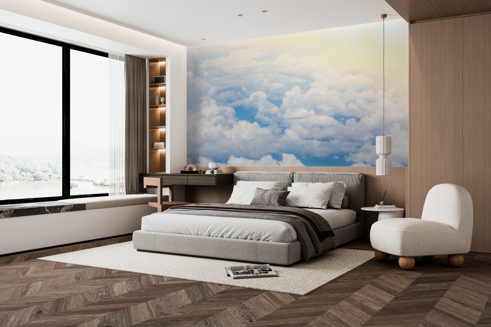 Fototapeta mraky, keď slnko ide spať