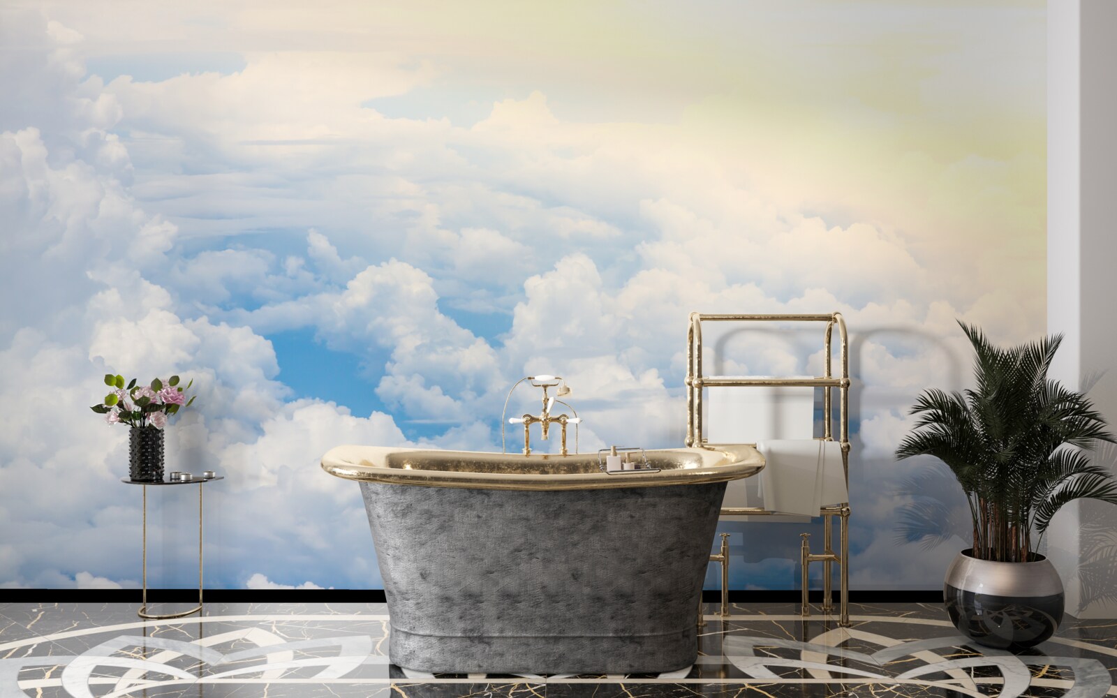 Fototapeta mraky, keď slnko ide spať