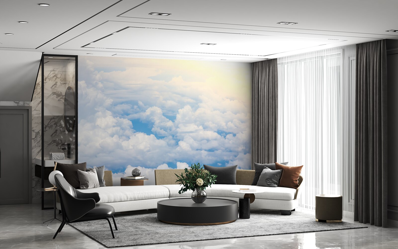 Fototapeta mraky, keď slnko ide spať