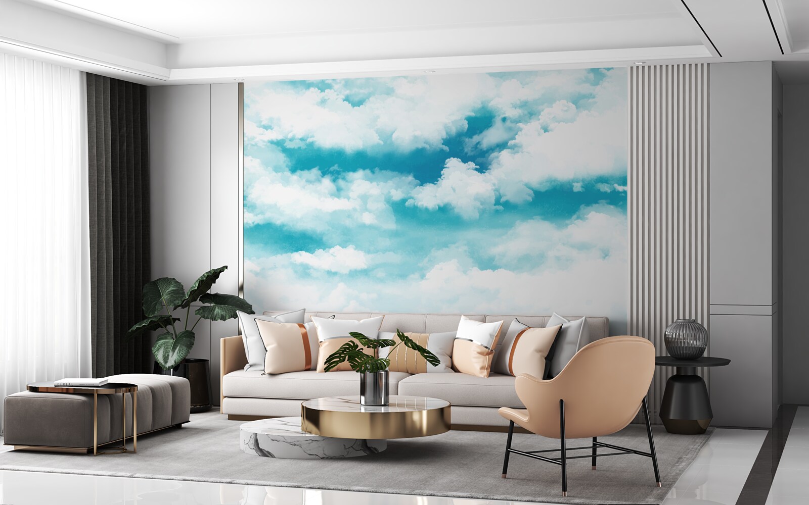 Fototapeta cez deň je obloha modrá a biela