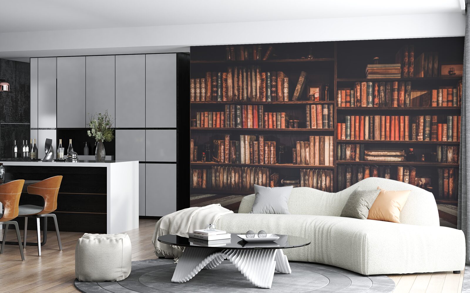 Fototapeta knihy sa hromadili na policiach