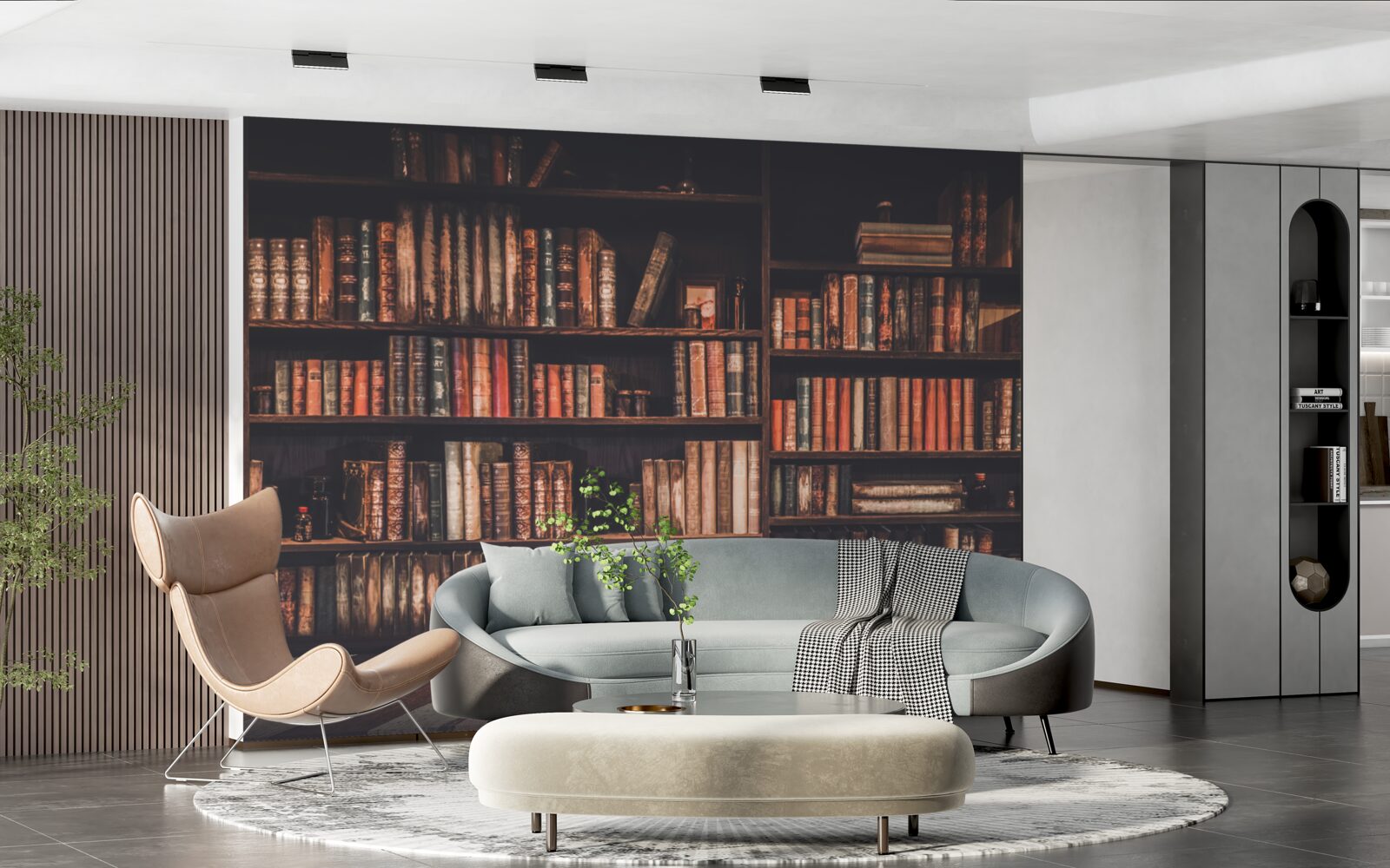 Fototapeta knihy sa hromadili na policiach