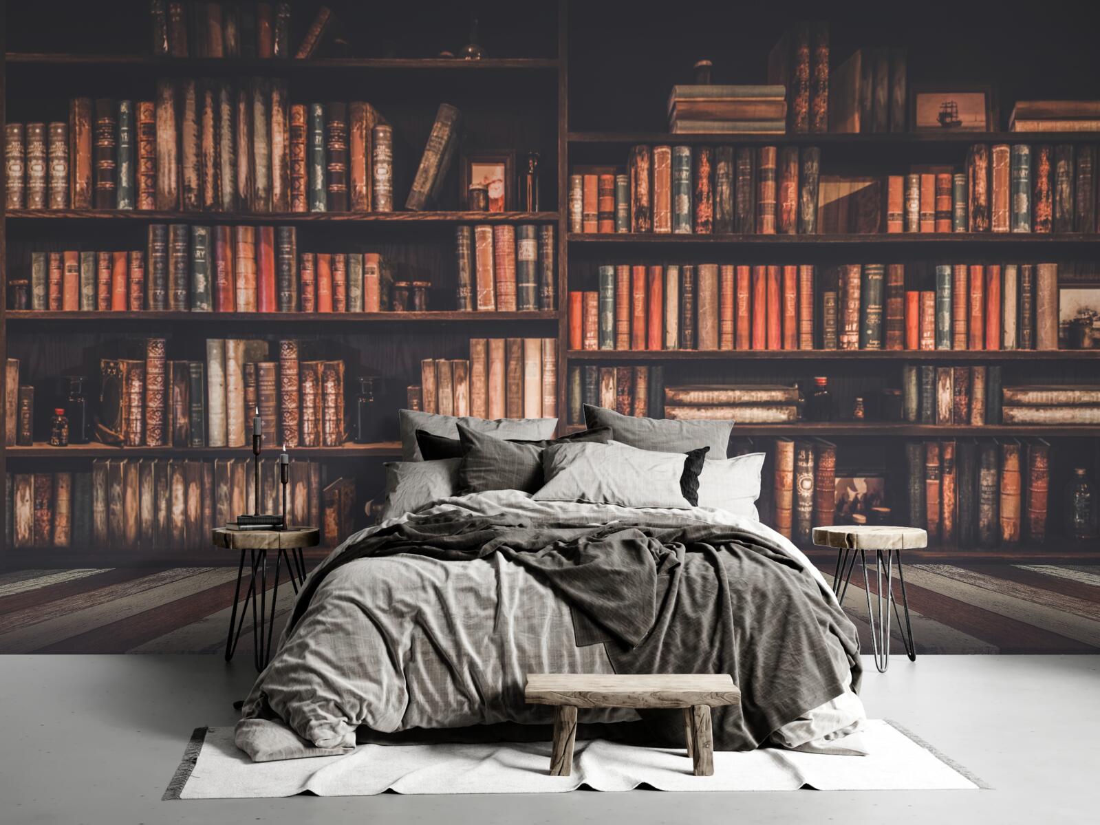 Fototapeta knihy sa hromadili na policiach