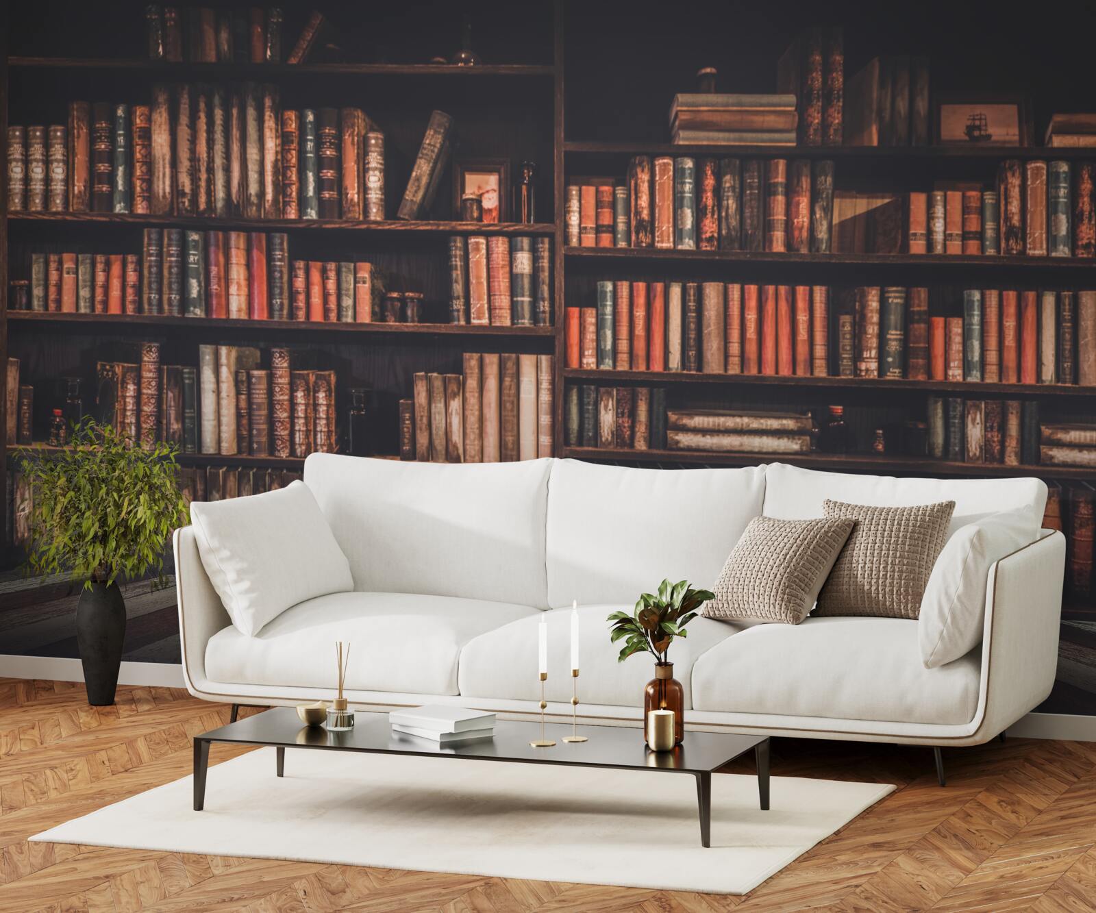 Fototapeta knihy sa hromadili na policiach