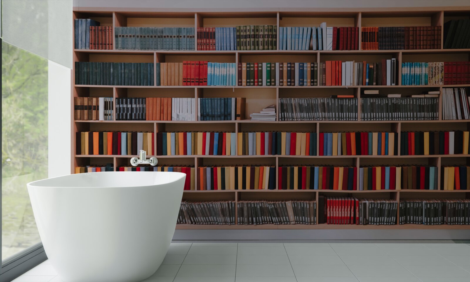 Fototapeta bohatá zbierka kníh doma