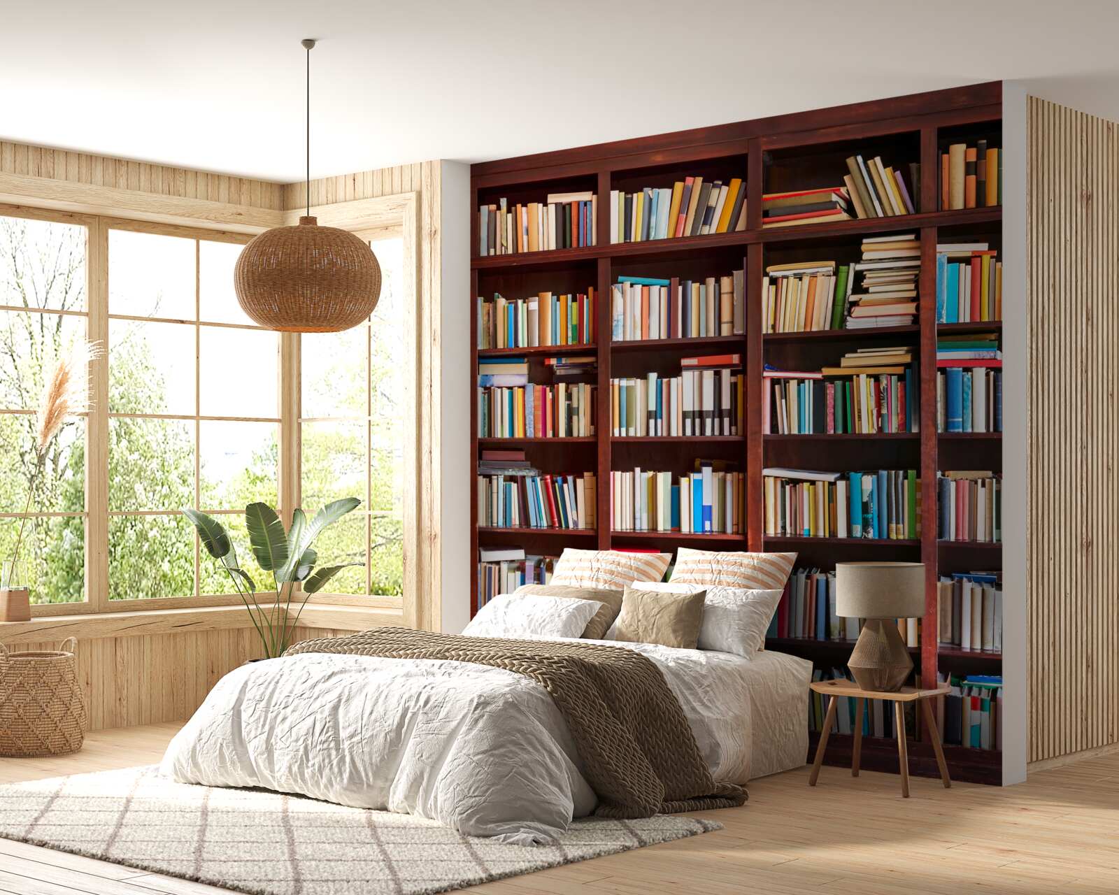 Fototapeta rady kníh rôznych farieb na policiach