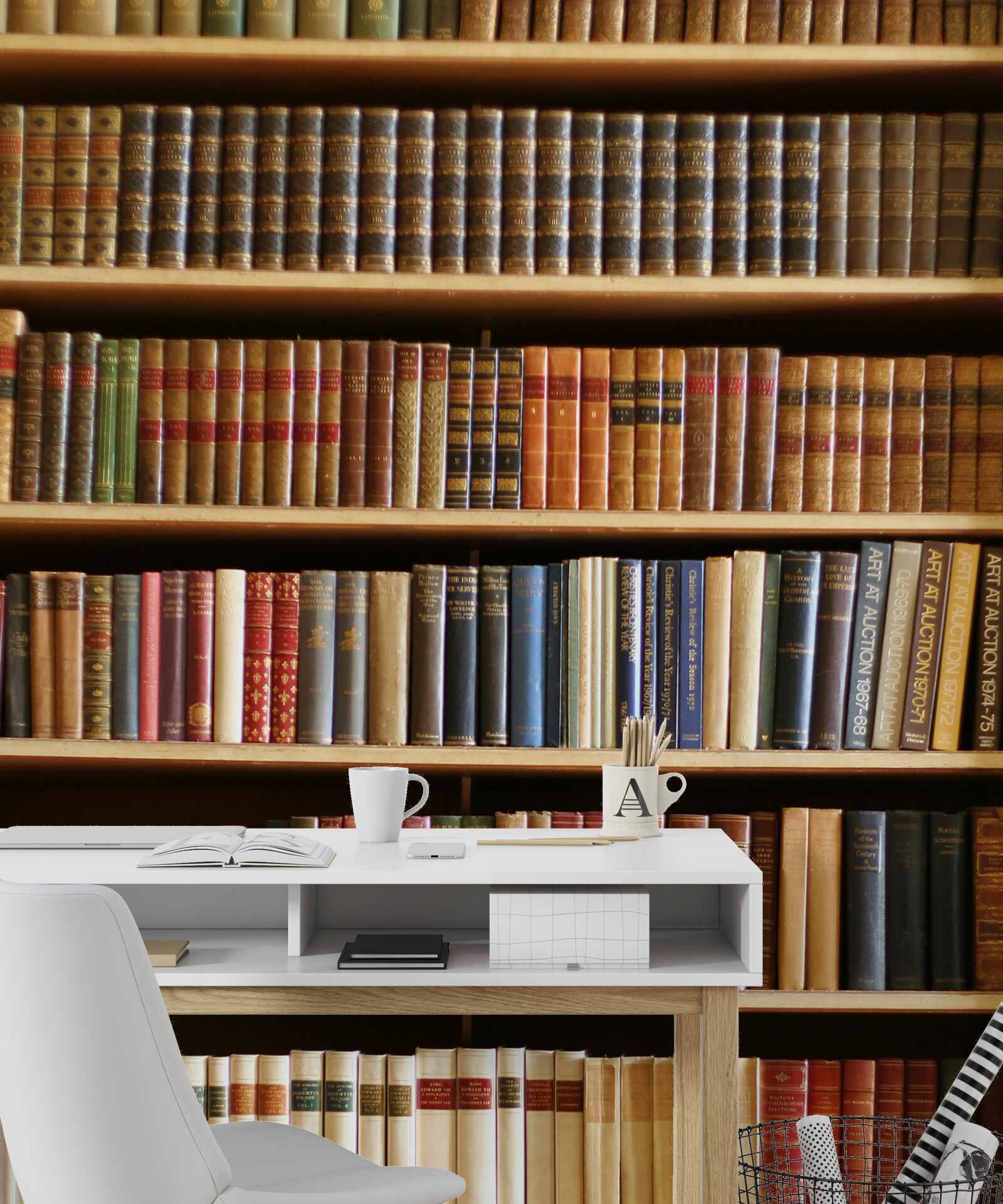 Fototapeta na poličkách je veľa kníh