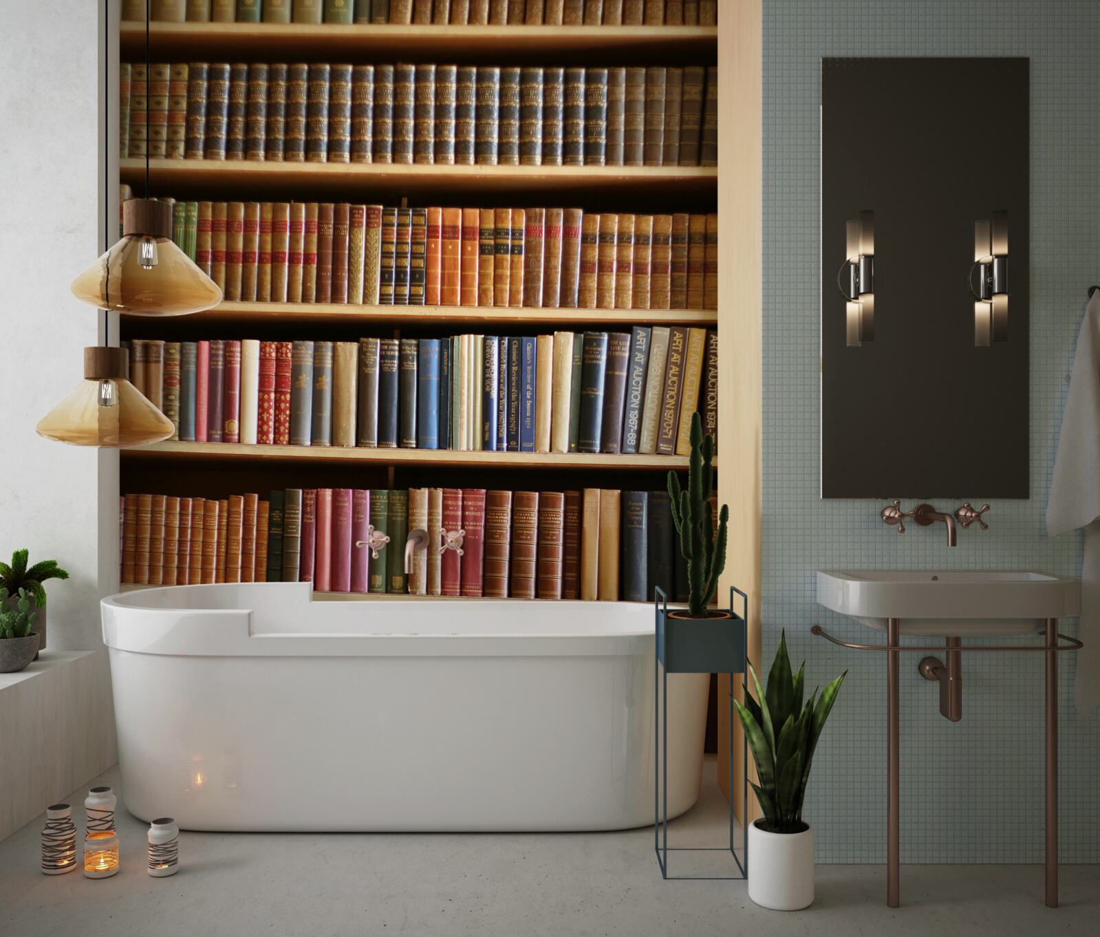 Fototapeta na poličkách je veľa kníh