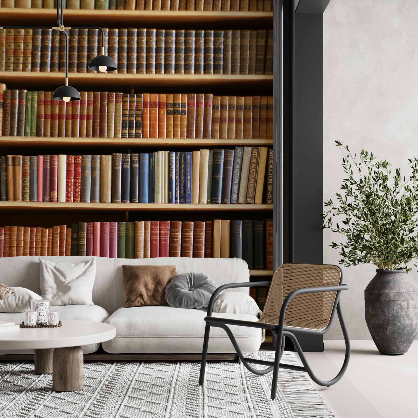 Fototapeta na poličkách je veľa kníh