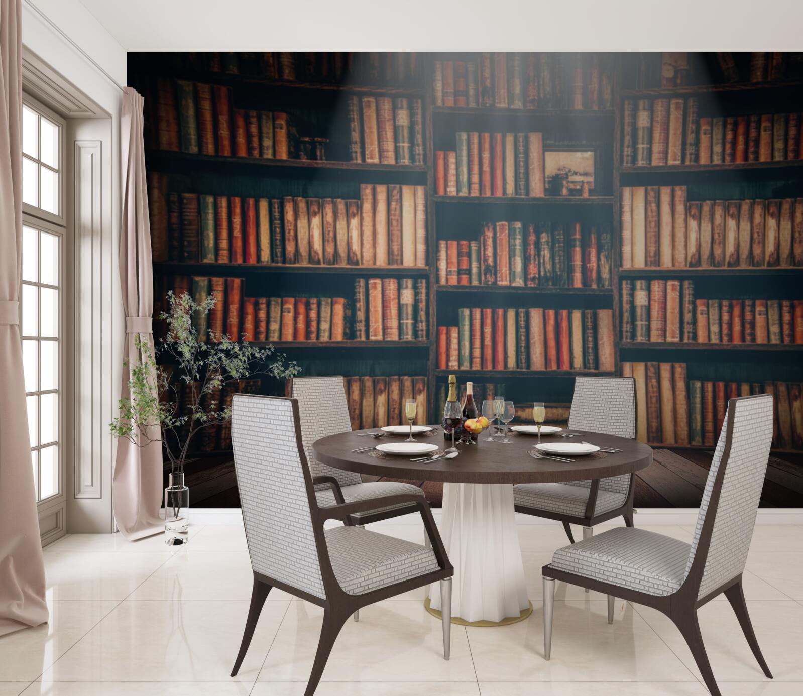 Fototapeta lúč slnečného svetla prenikajúci do kníh