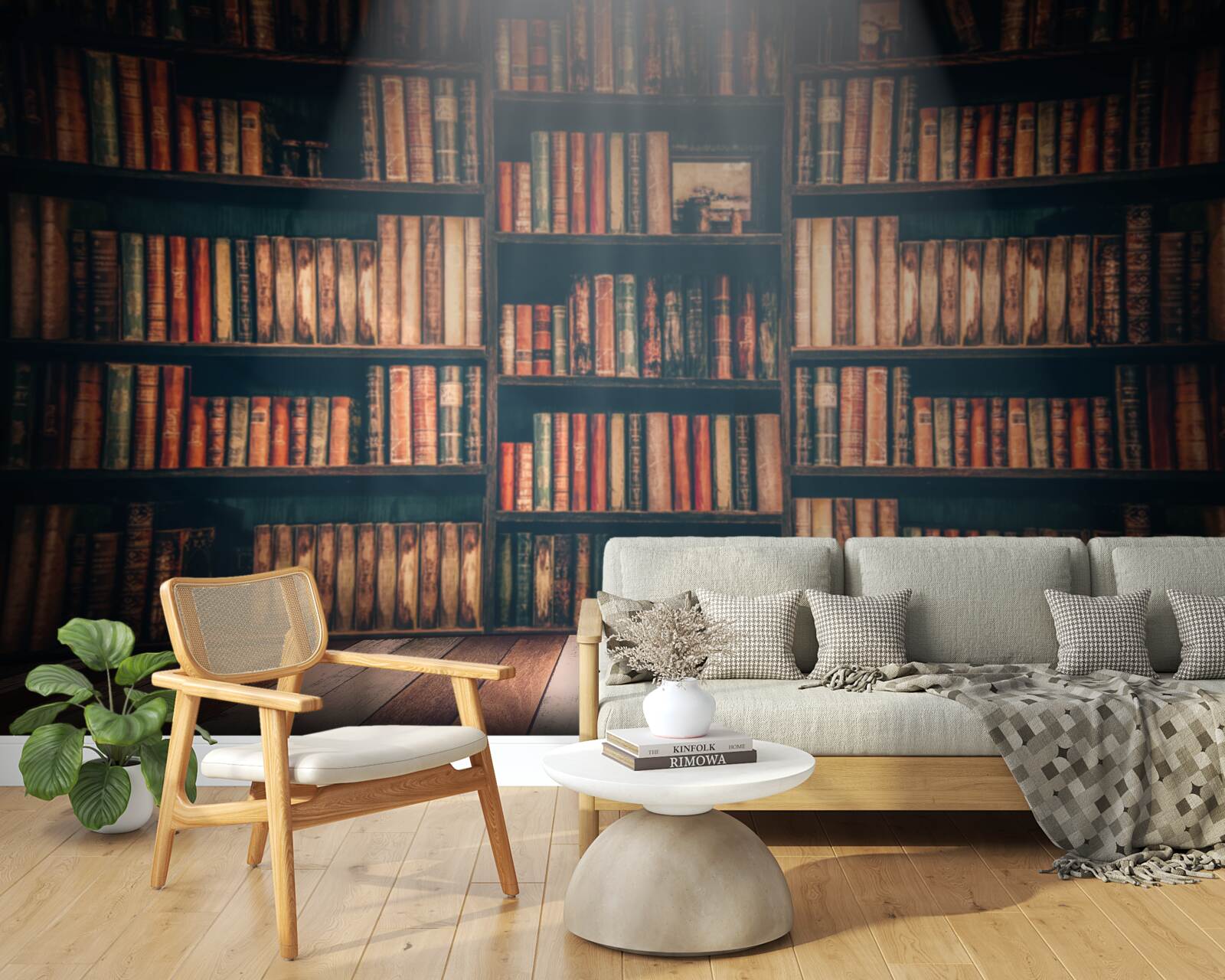 Fototapeta lúč slnečného svetla prenikajúci do kníh