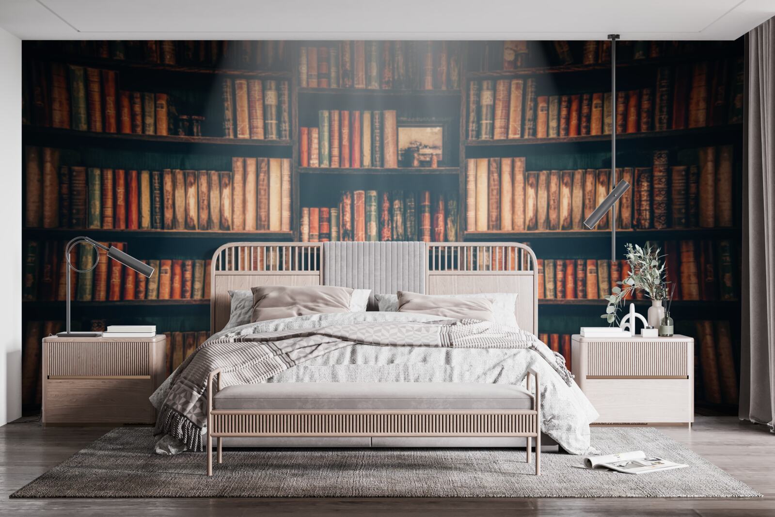 Fototapeta lúč slnečného svetla prenikajúci do kníh