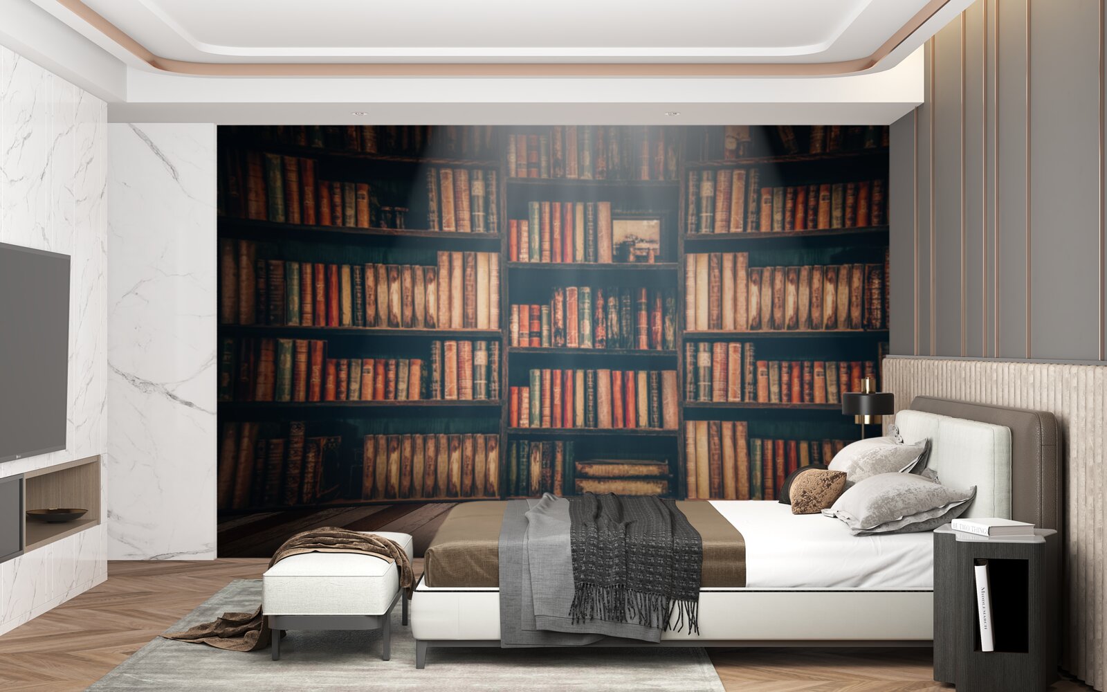 Fototapeta lúč slnečného svetla prenikajúci do kníh