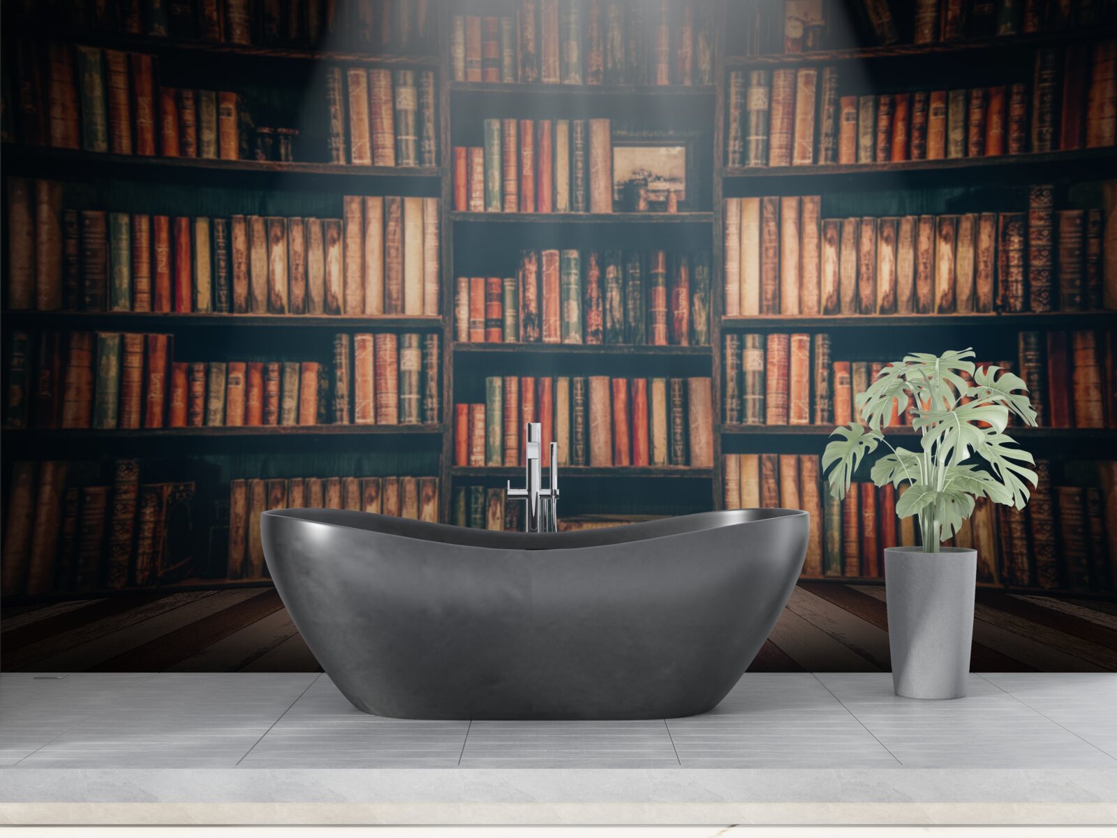 Fototapeta lúč slnečného svetla prenikajúci do kníh