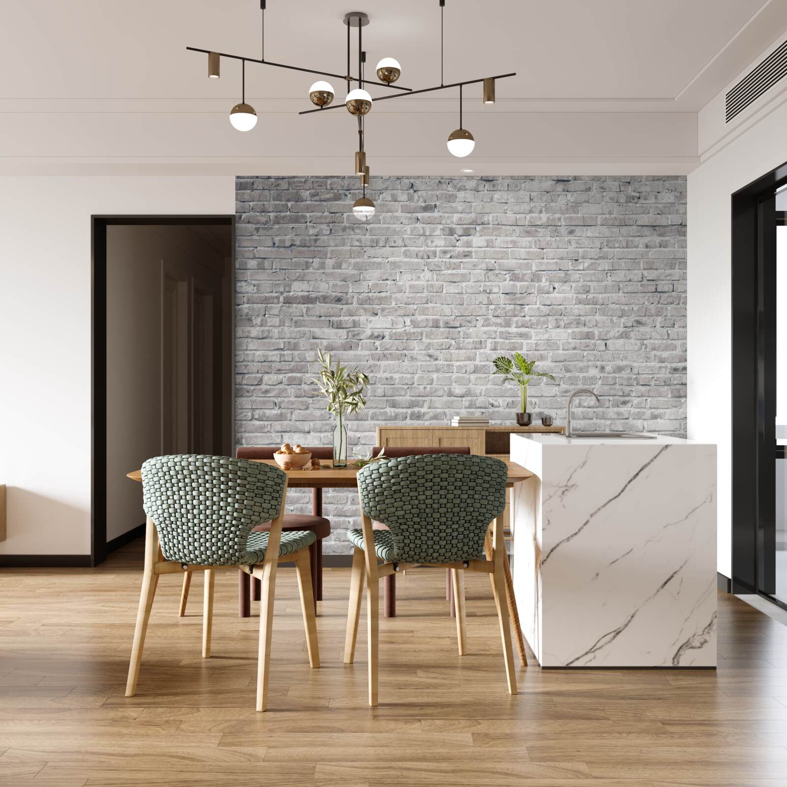 Fototapeta sivá a biela tehlová stena