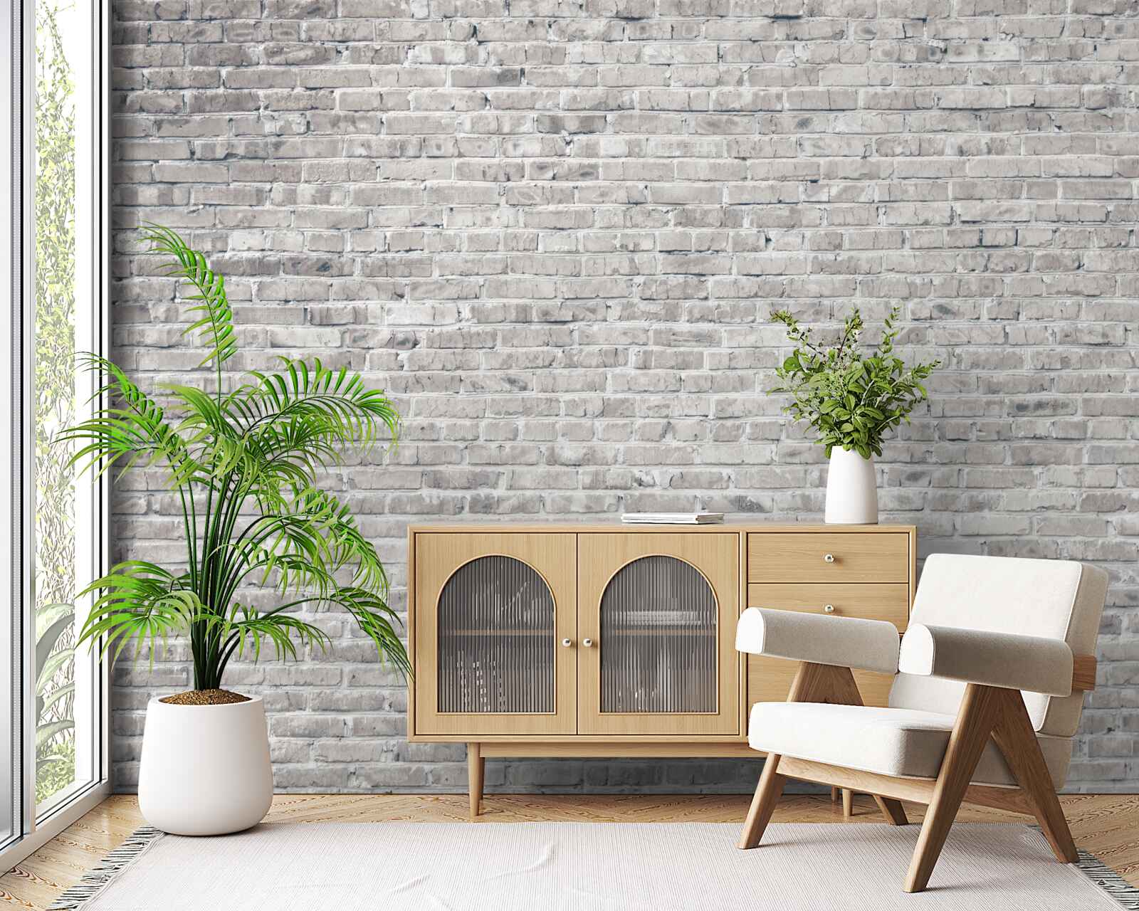 Fototapeta sivá a biela tehlová stena