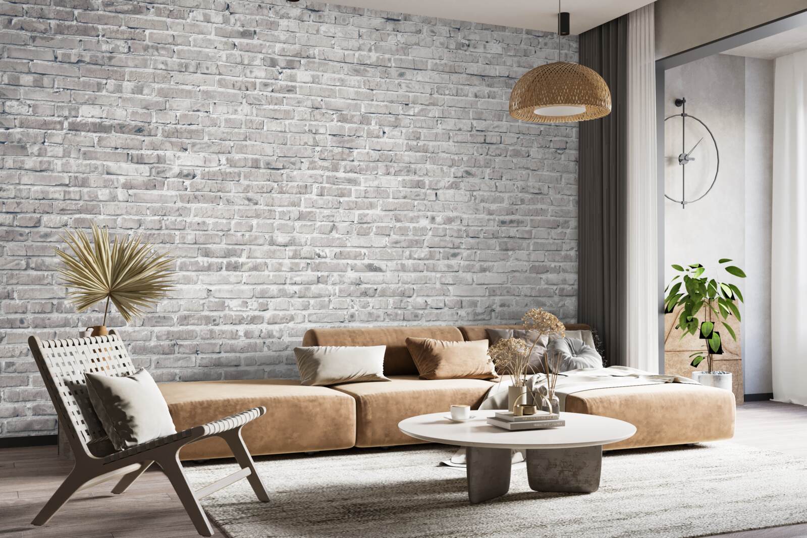 Fototapeta sivá a biela tehlová stena